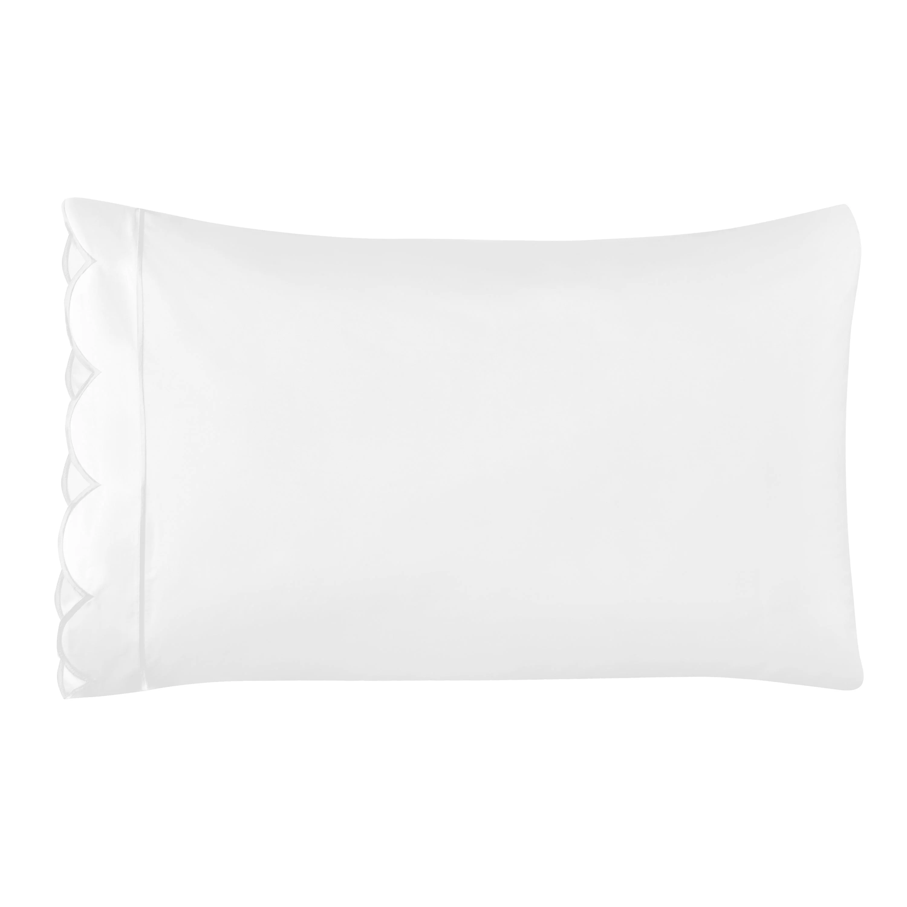 Scallop Frame Embroidered Cotton Percale Pillowcase Pair - Image 6