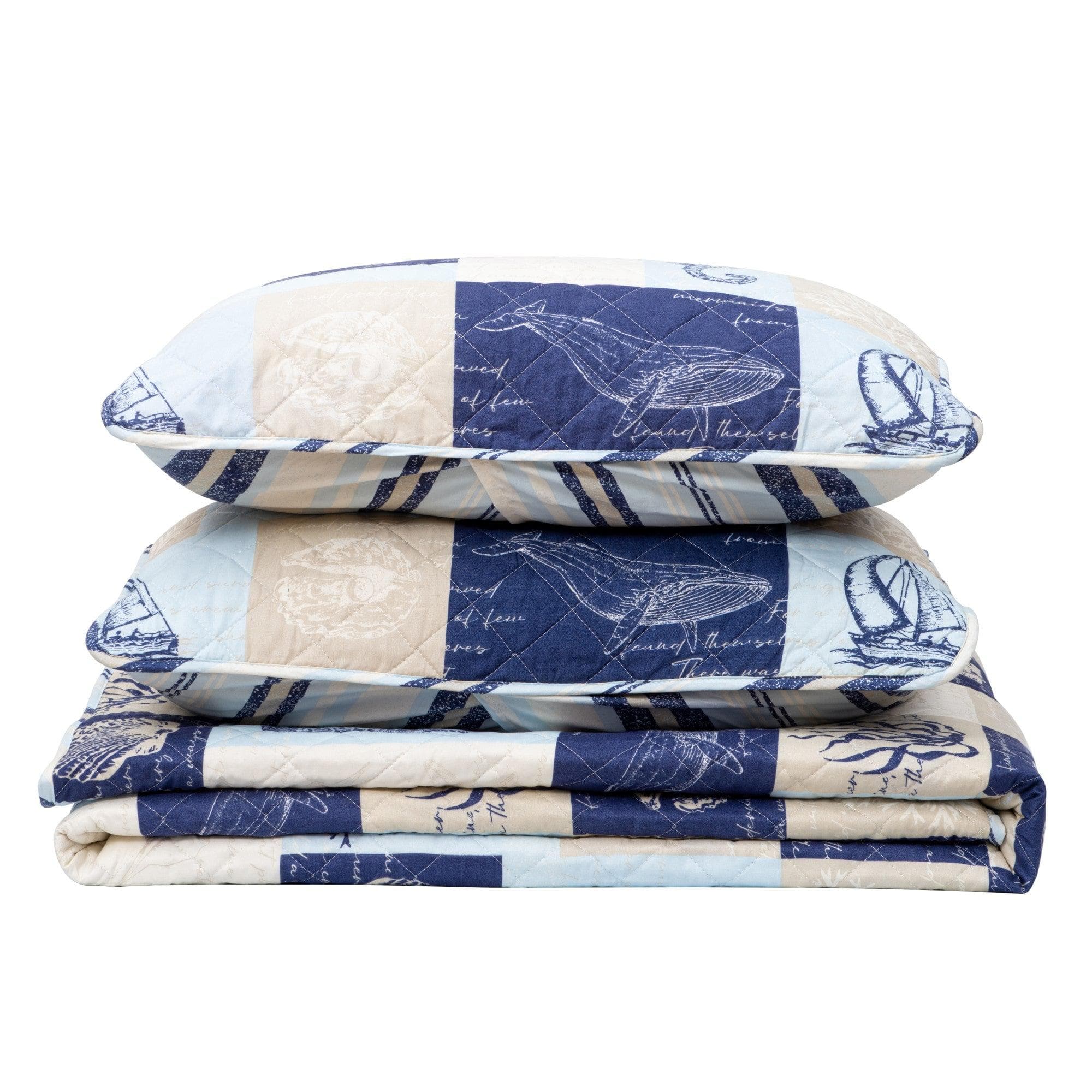 Seaside Patchwork Coastal Quilt Set - Caspian Collection - Image 4