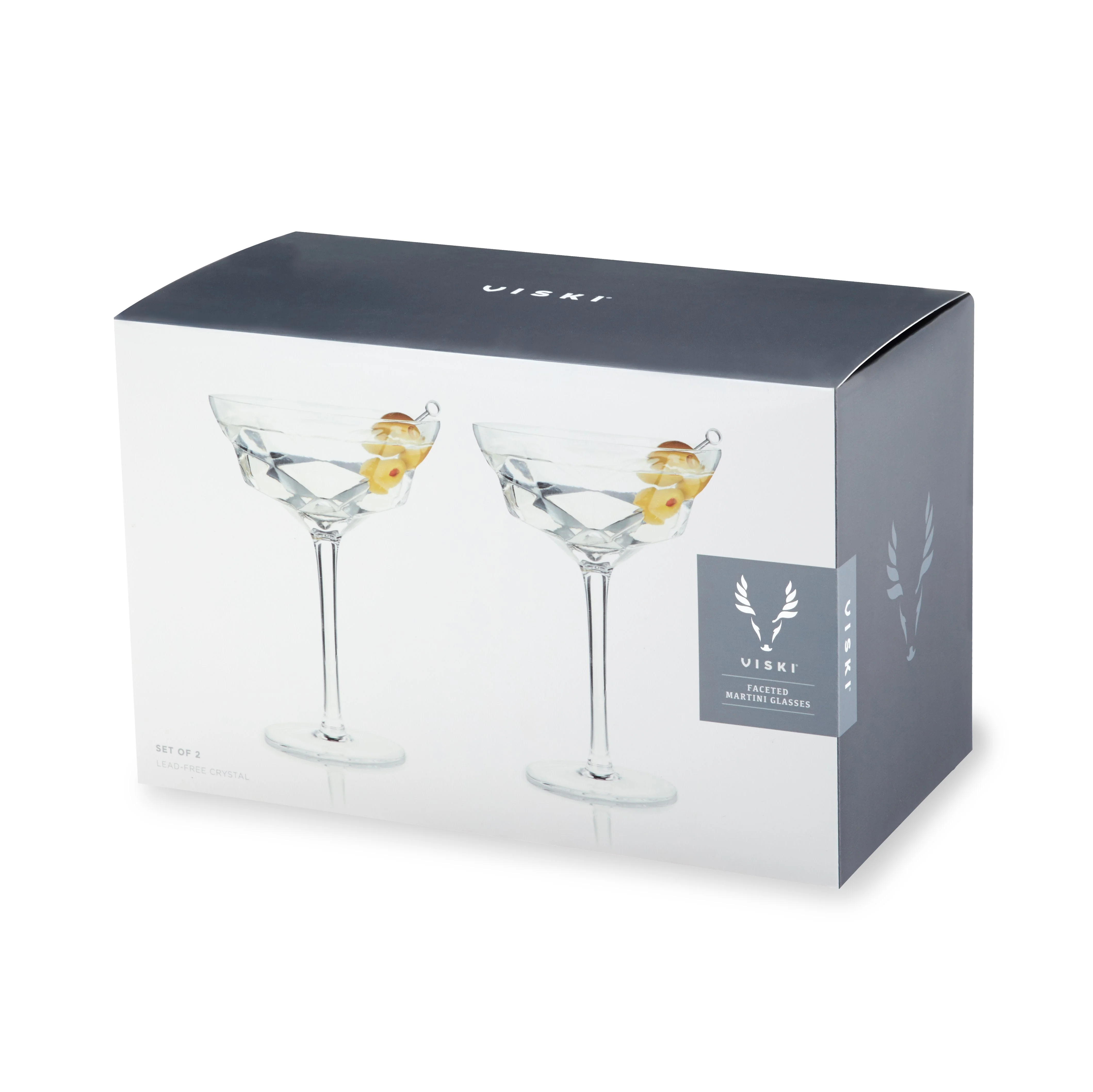 Seneca Faceted Crystal Martini Glasses Set of 2 - Image 7