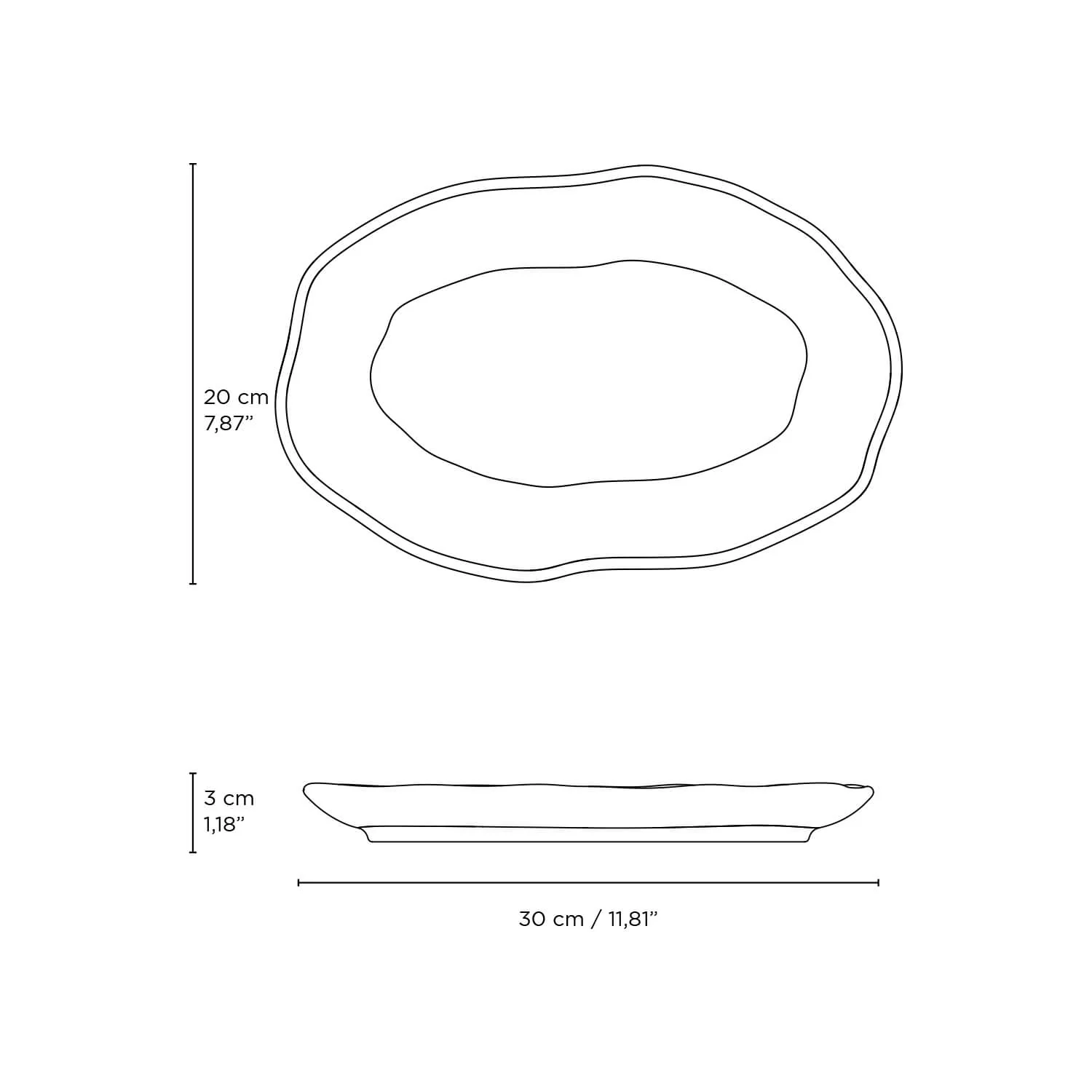Shallow Bio Oval Platter Medium Set of 4 - Image 79