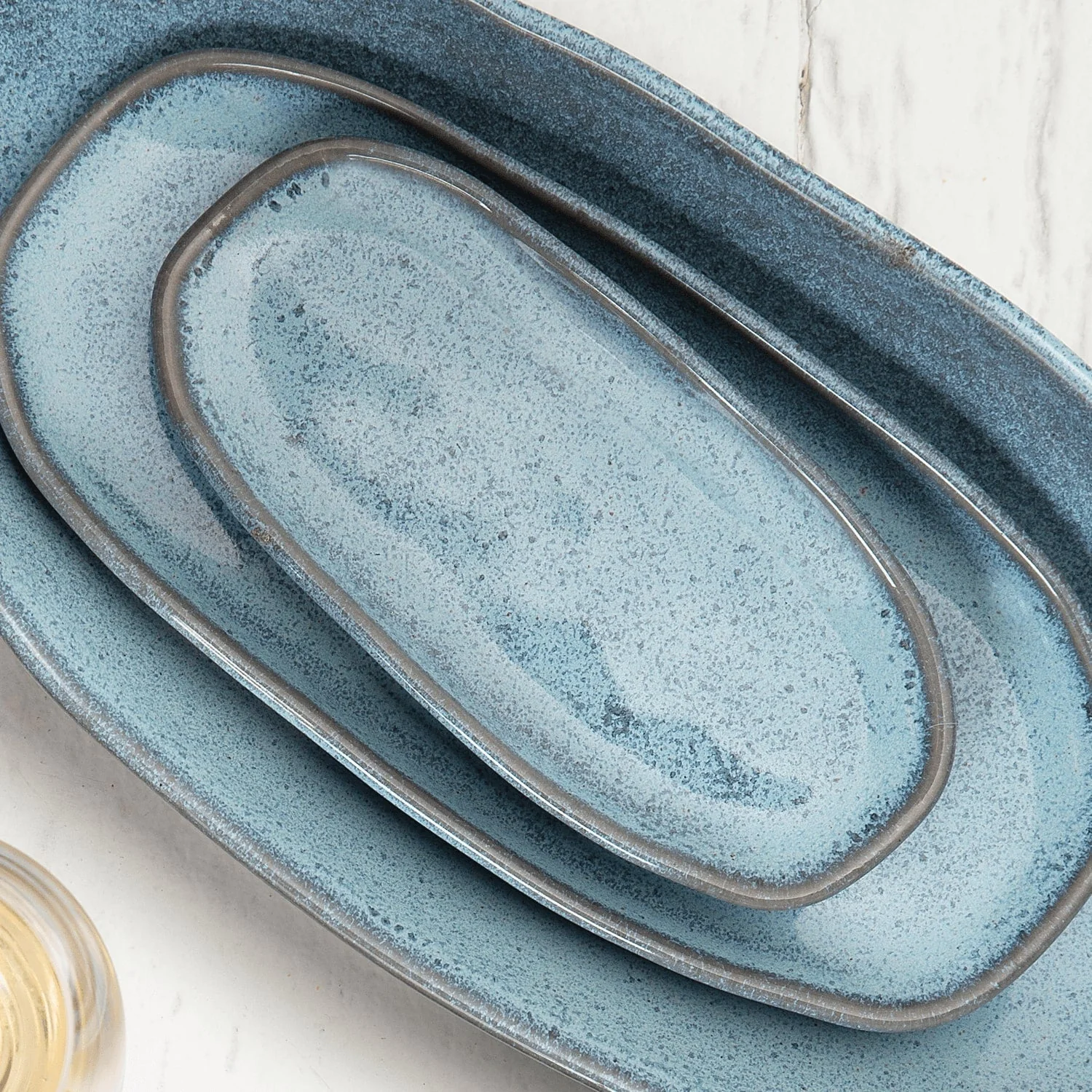 Shallow Organic Oval Platter Mini Set of 4 - Image 17