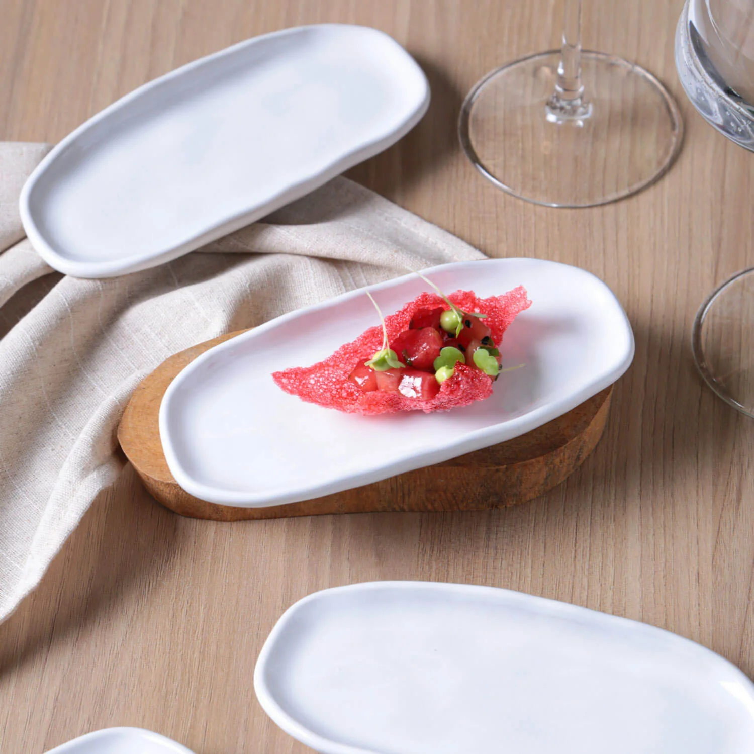 Shallow Organic Oval Platter Mini Set of 4 - Image 83
