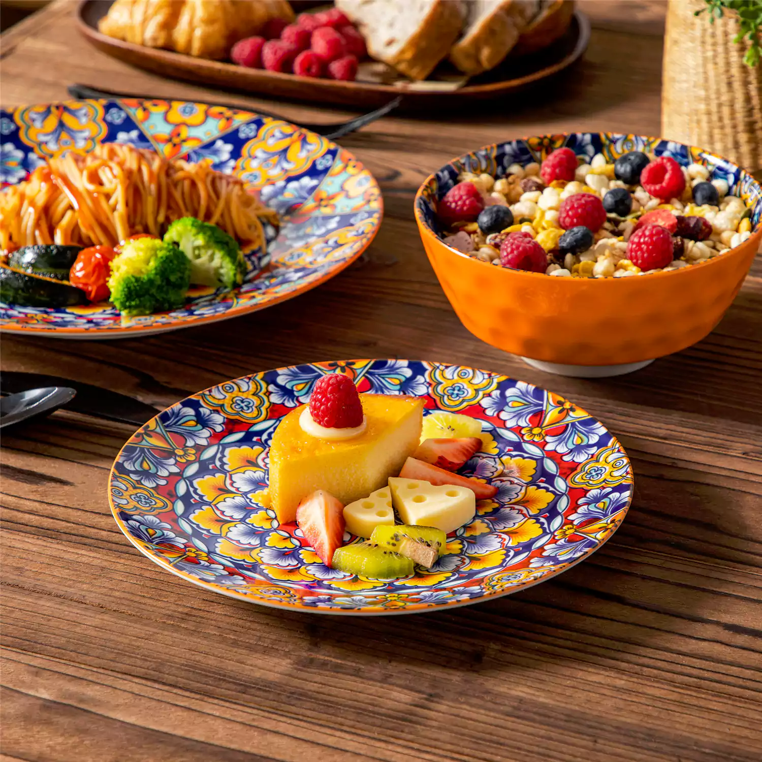 Simi 12 Piece Dinnerware Set with Front-Only Pattern - Image 14