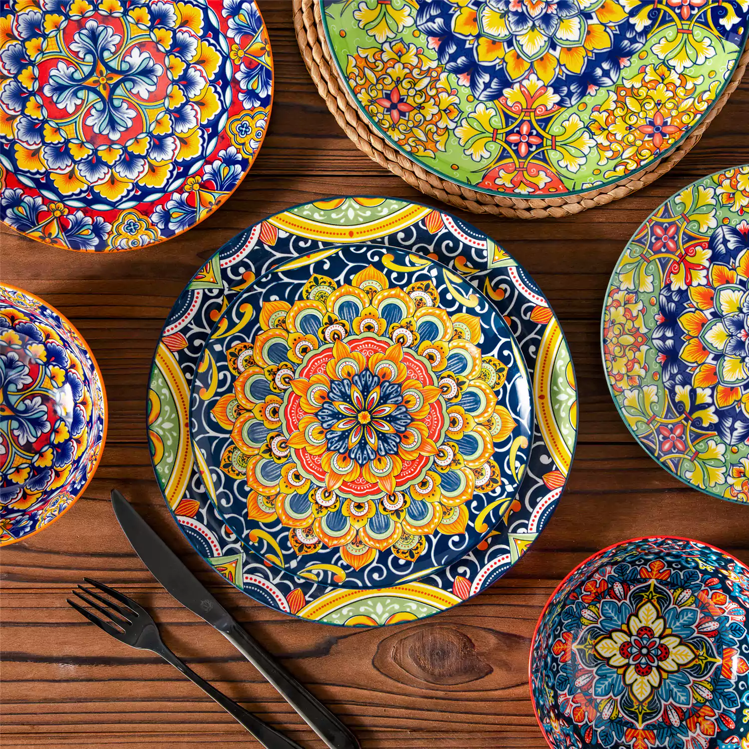 Simi 12 Piece Dinnerware Set with Front-Only Pattern - Image 9