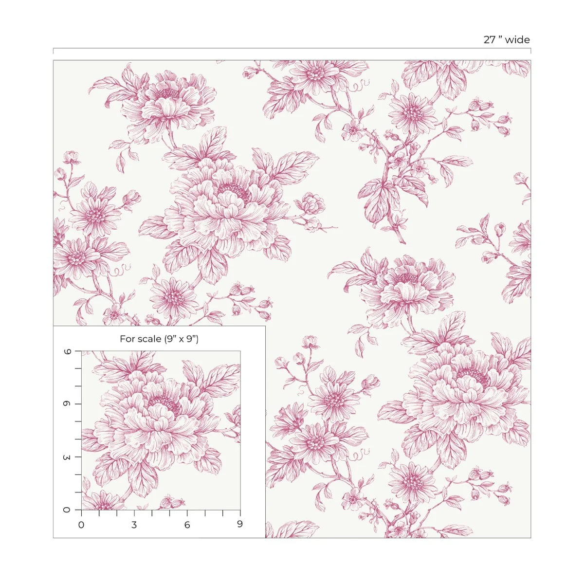 Sketched Floral Peel and Stick Removable Wallpaper - Image 8