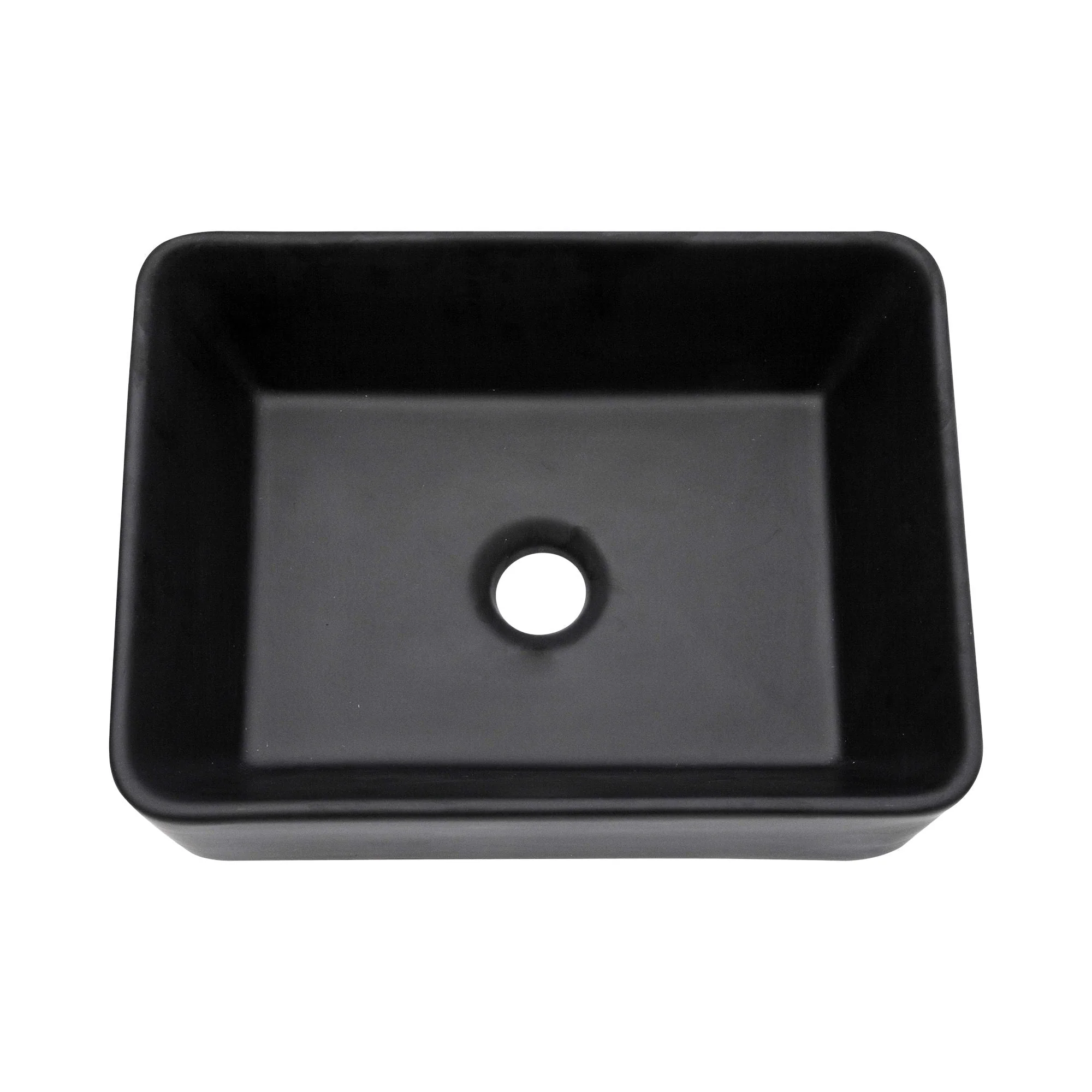 Sleek Ceramic Rectangular Vessel Bathroom Sink by Couch - Image 2