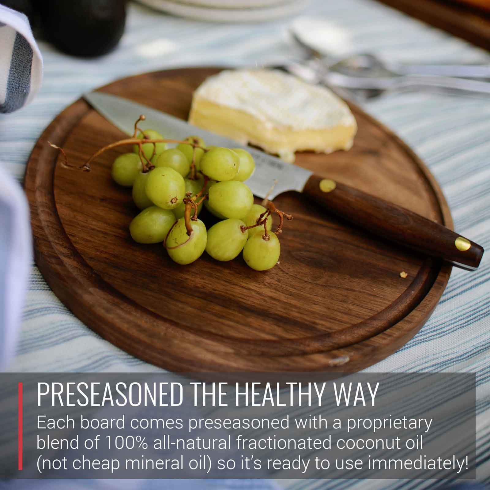 Small Round Walnut Charcuterie Board - Image 4