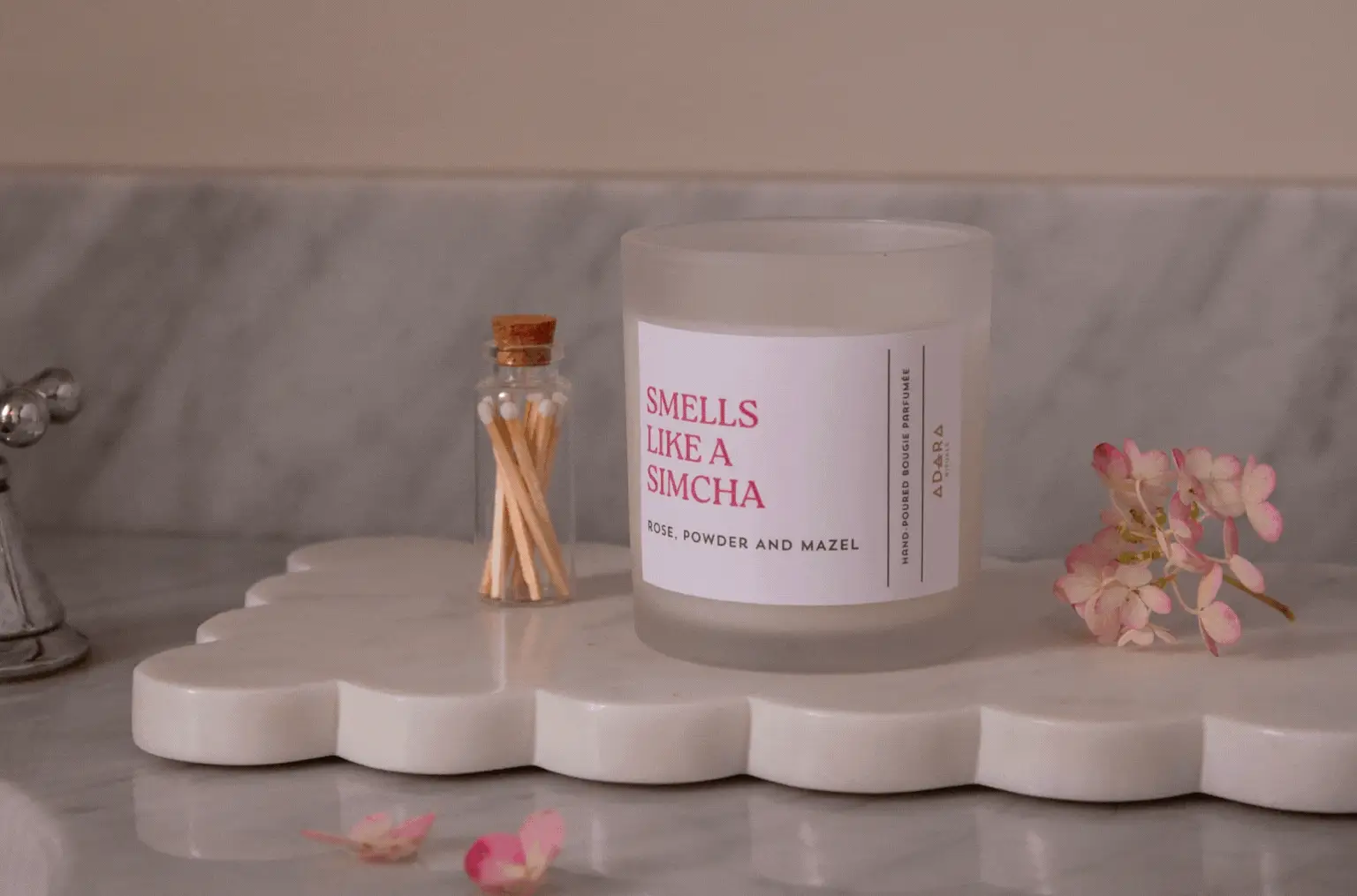 Smells Like A Simcha - Rose, Powder, and Mazel Scented Candle