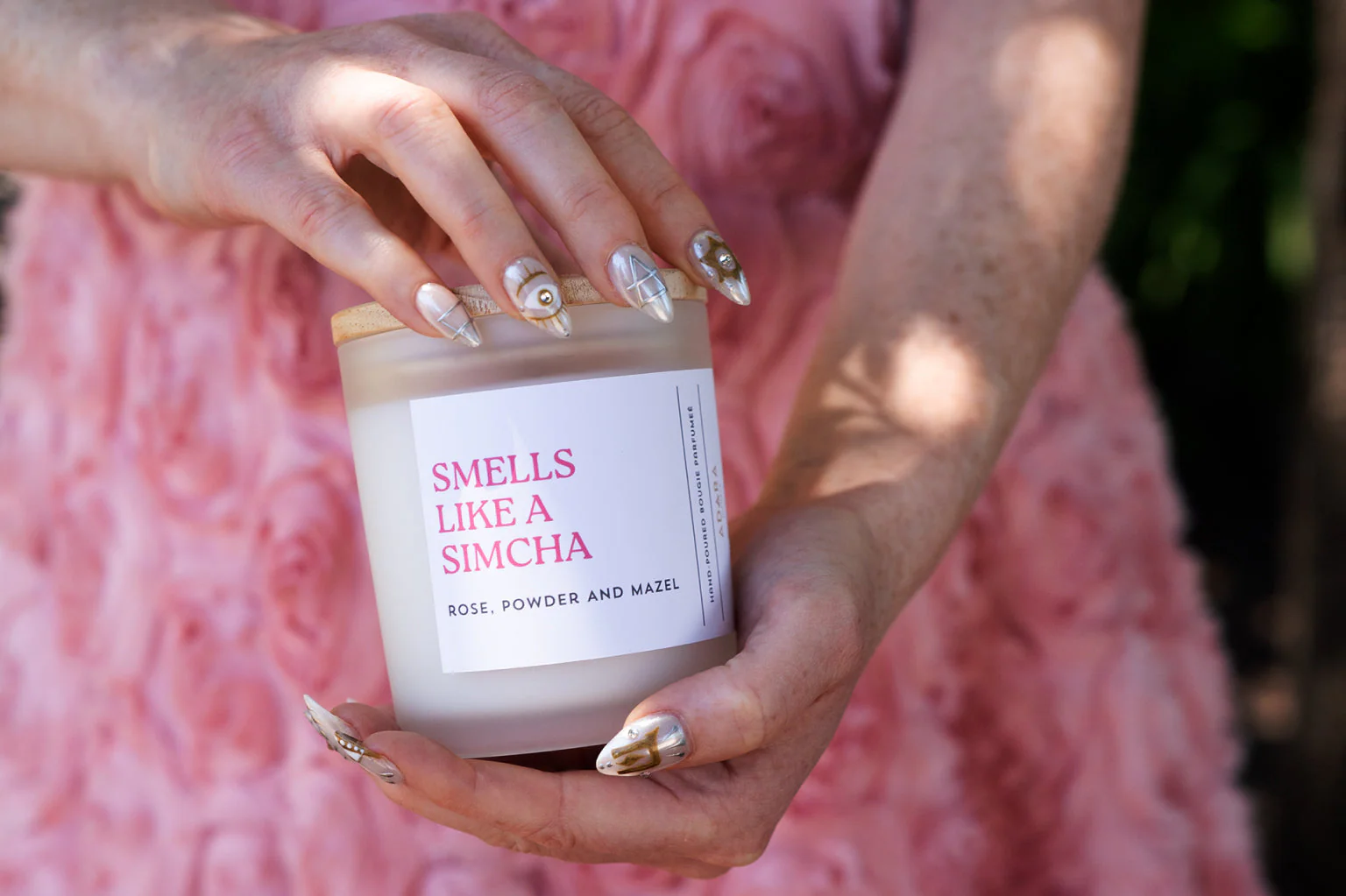 Smells Like A Simcha - Rose, Powder, and Mazel Scented Candle - Image 3
