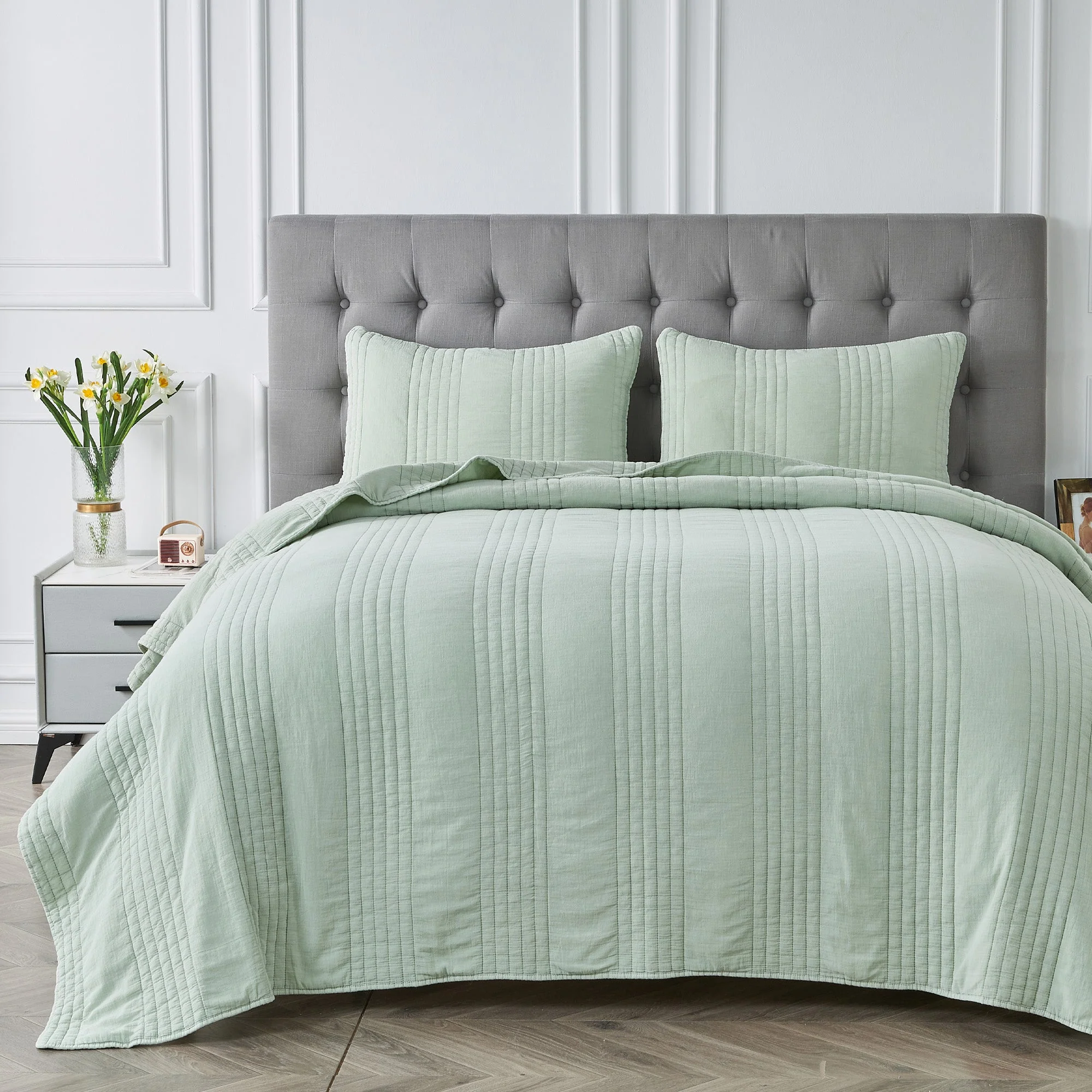 Stonewashed Cotton Quilt Set - Image 27