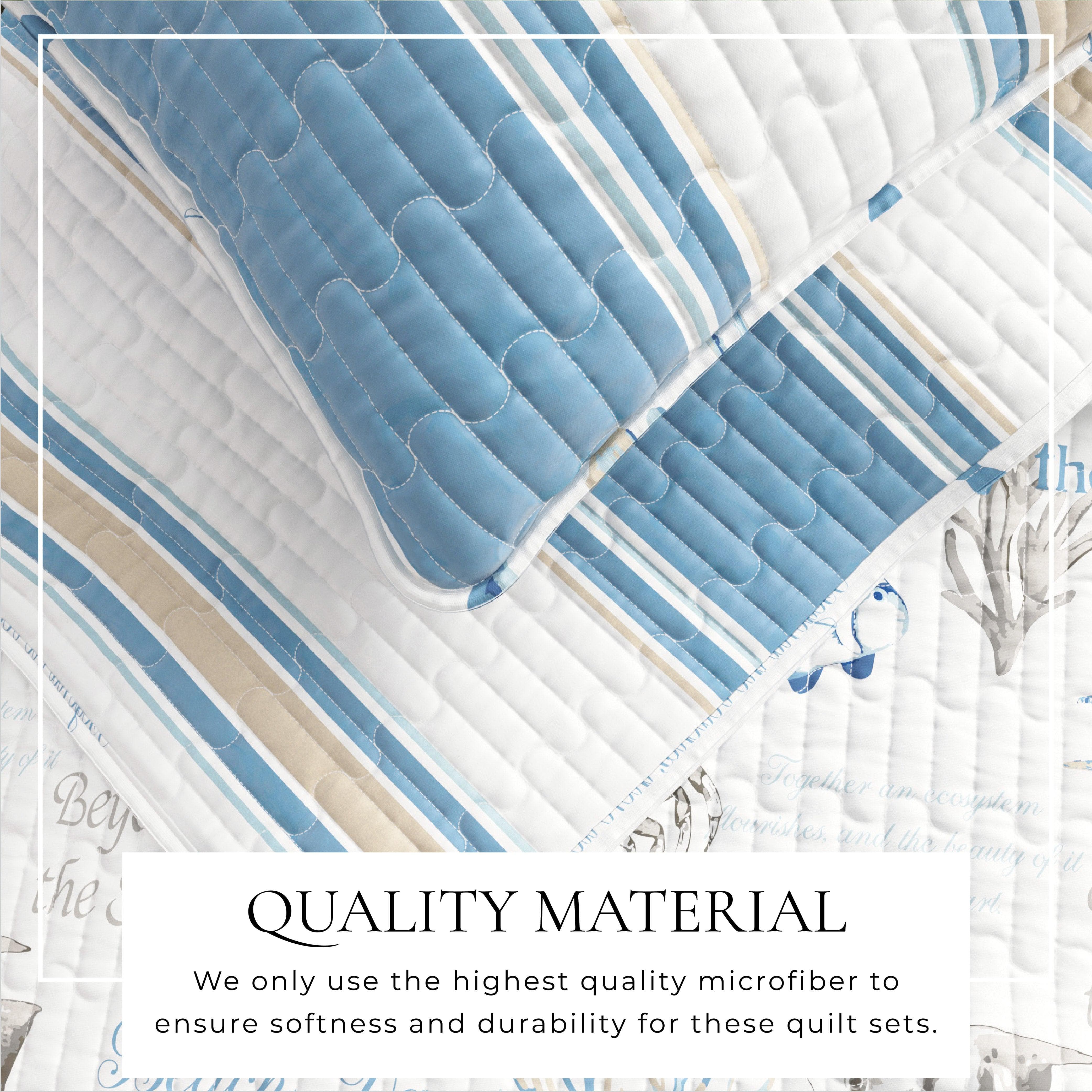 Stripe & Ocean Story Coastal Quilt Set - New Castle Collection - Image 2