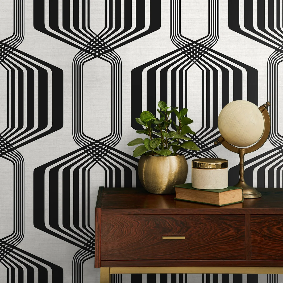 Striped Geo Peel and Stick Removable Wallpaper - Image 3