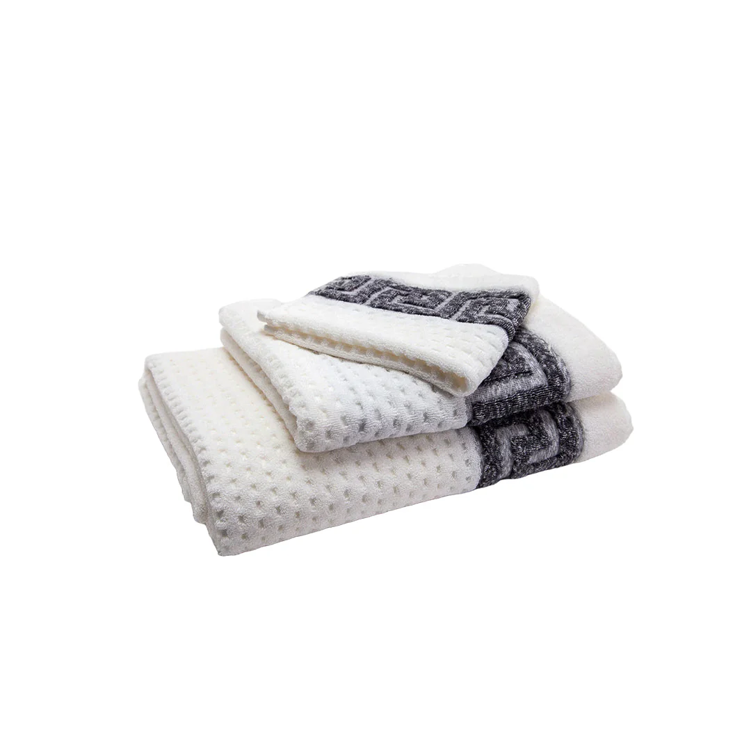 Theodore Ivory Melange Border by Turkish Towel Collection