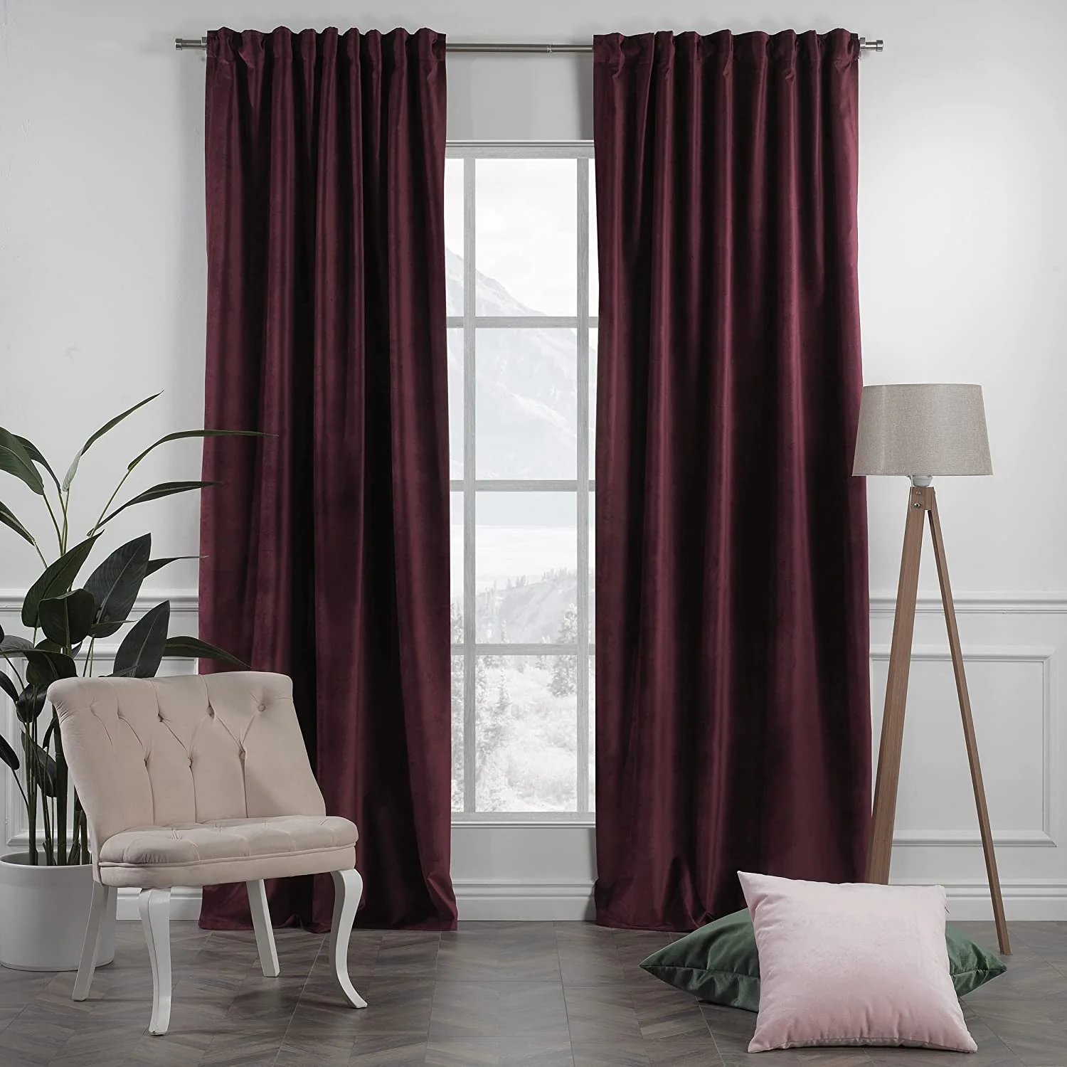 Extra Long Solid Matte Velvet Soft Curtains, 2 Panels, 5-25 Feet Custom Made Curtains - Image 11