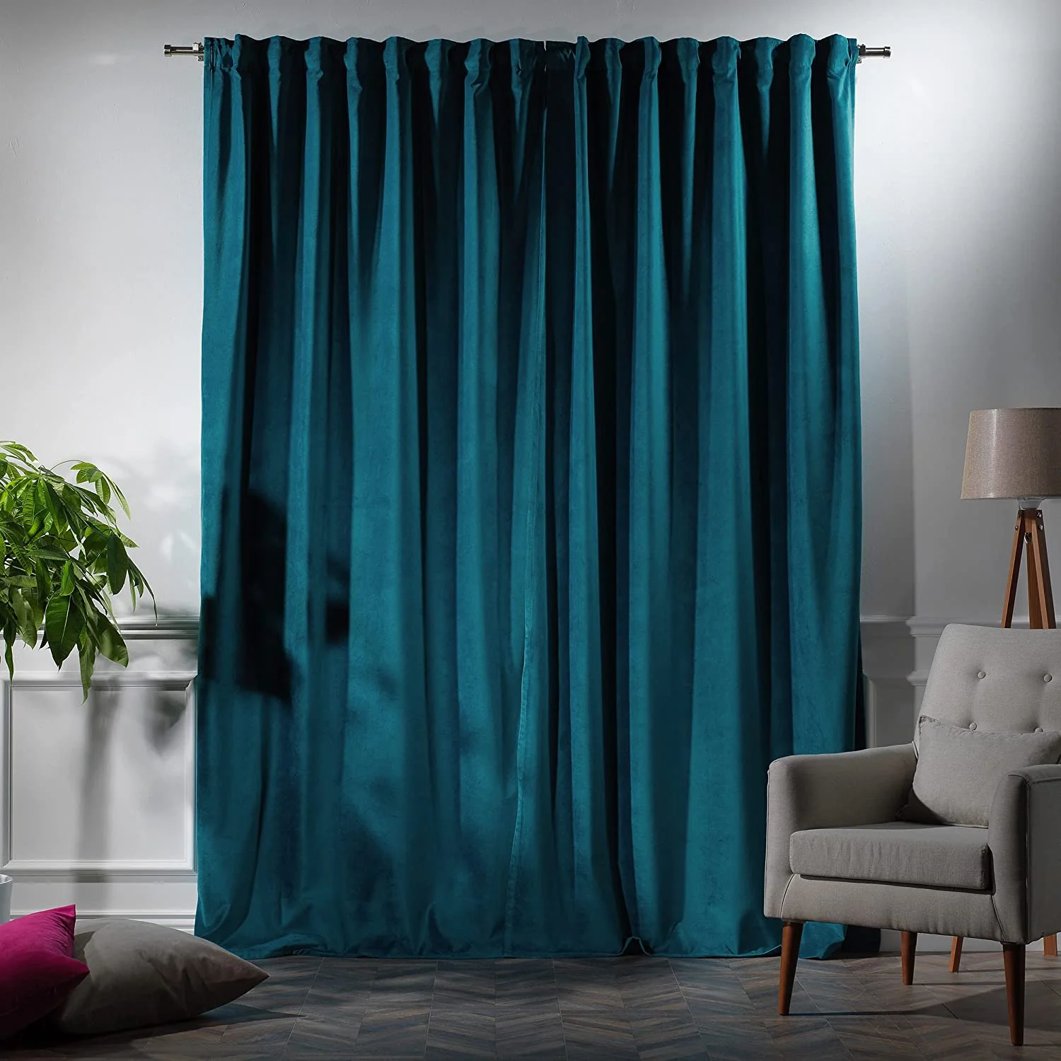 Extra Long Solid Matte Velvet Soft Curtains, 2 Panels, 5-25 Feet Custom Made Curtains - Image 23