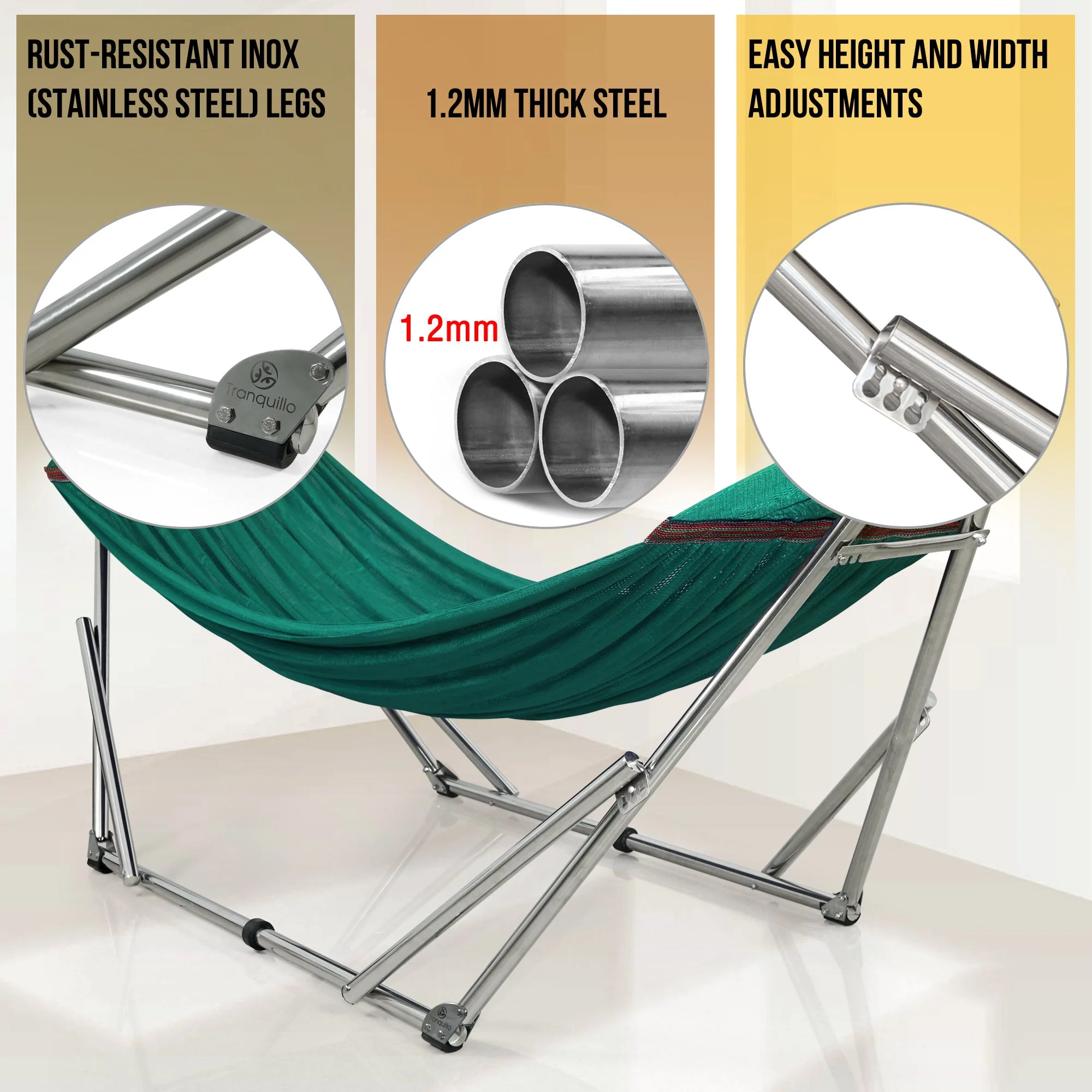 Tranquillo Original Stainless Steel Hammock Stand - Image 67