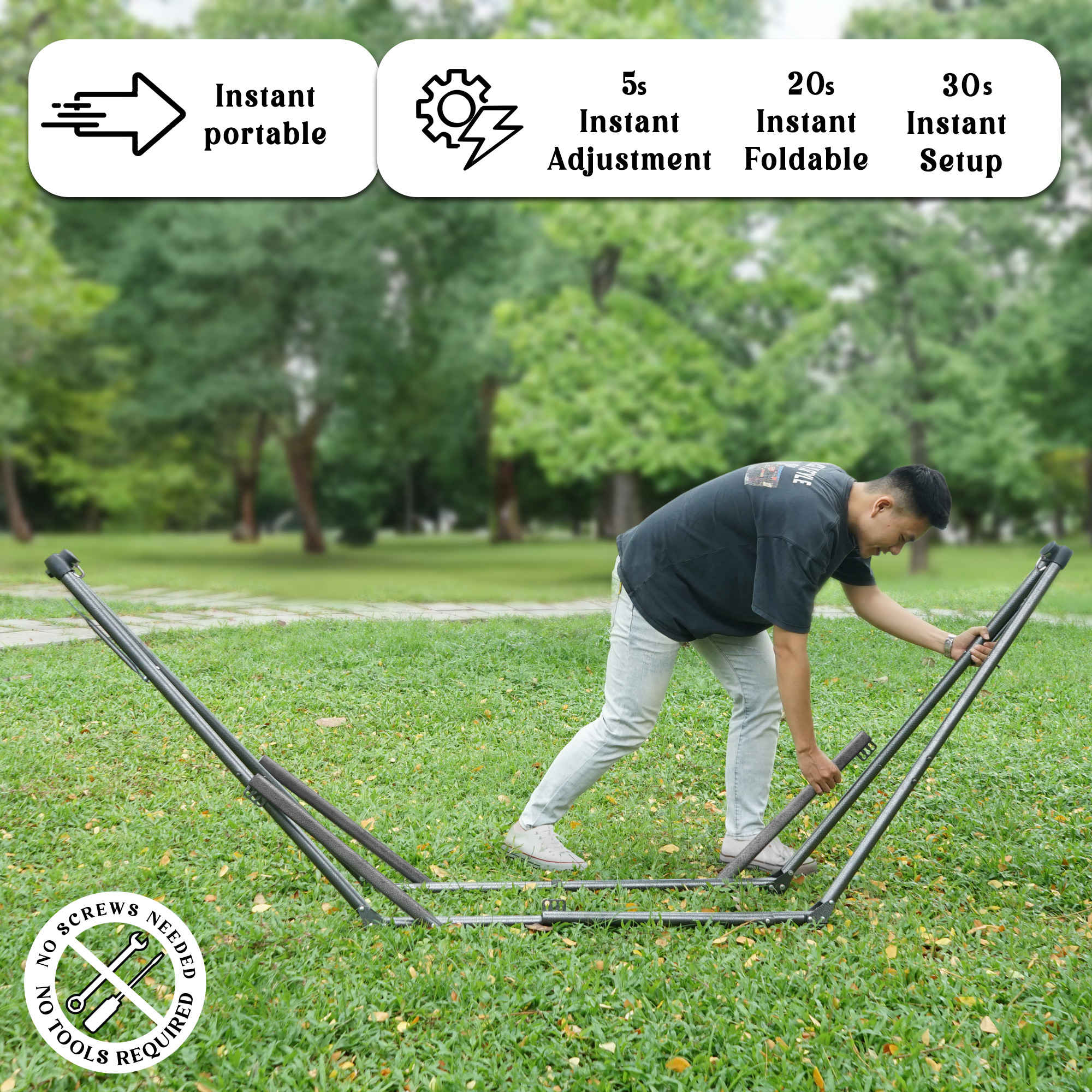 Tranquillo Uniki Canvas Hammock with Stand - Image 2