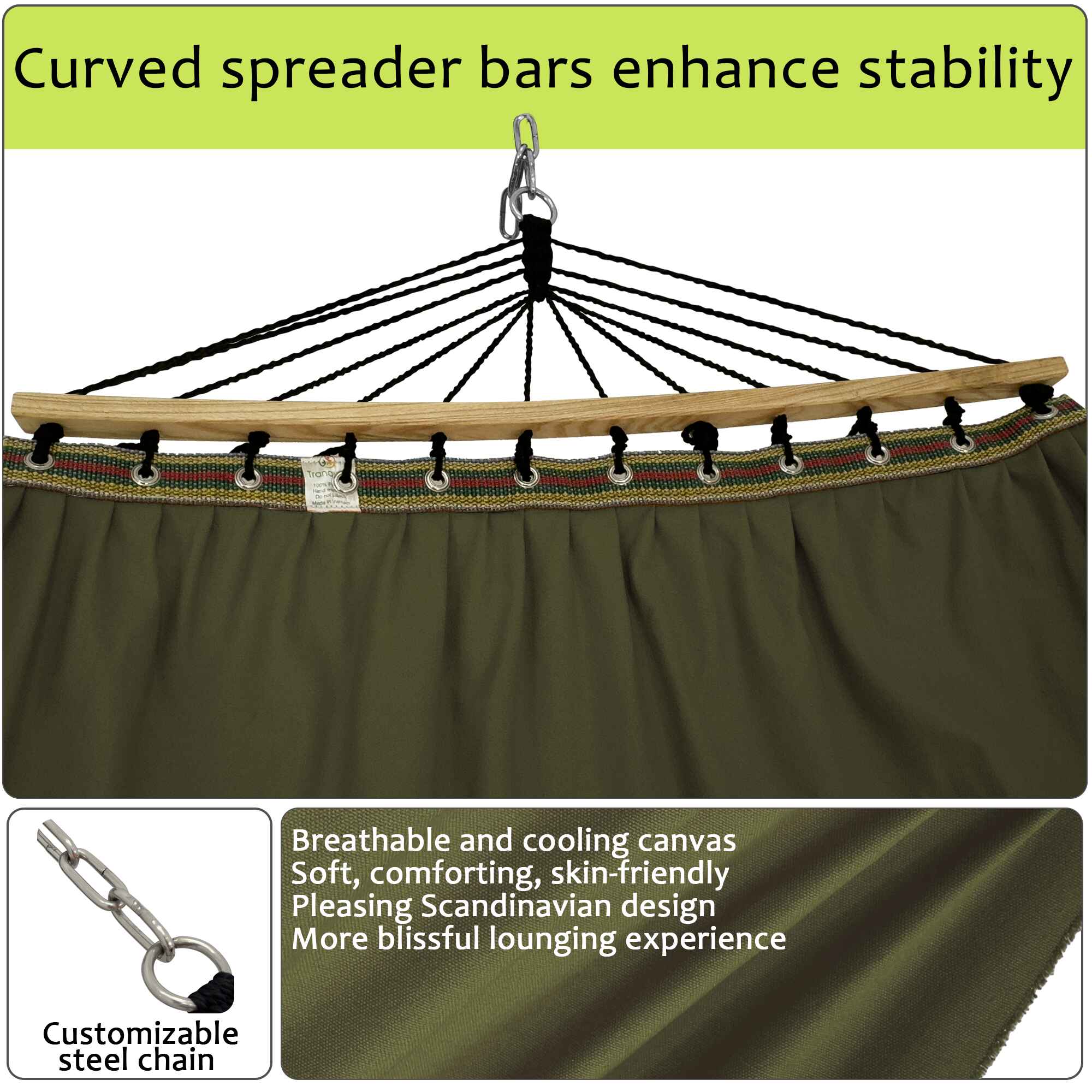 Tranquillo Universal Canvas Double Hammock - Image 10