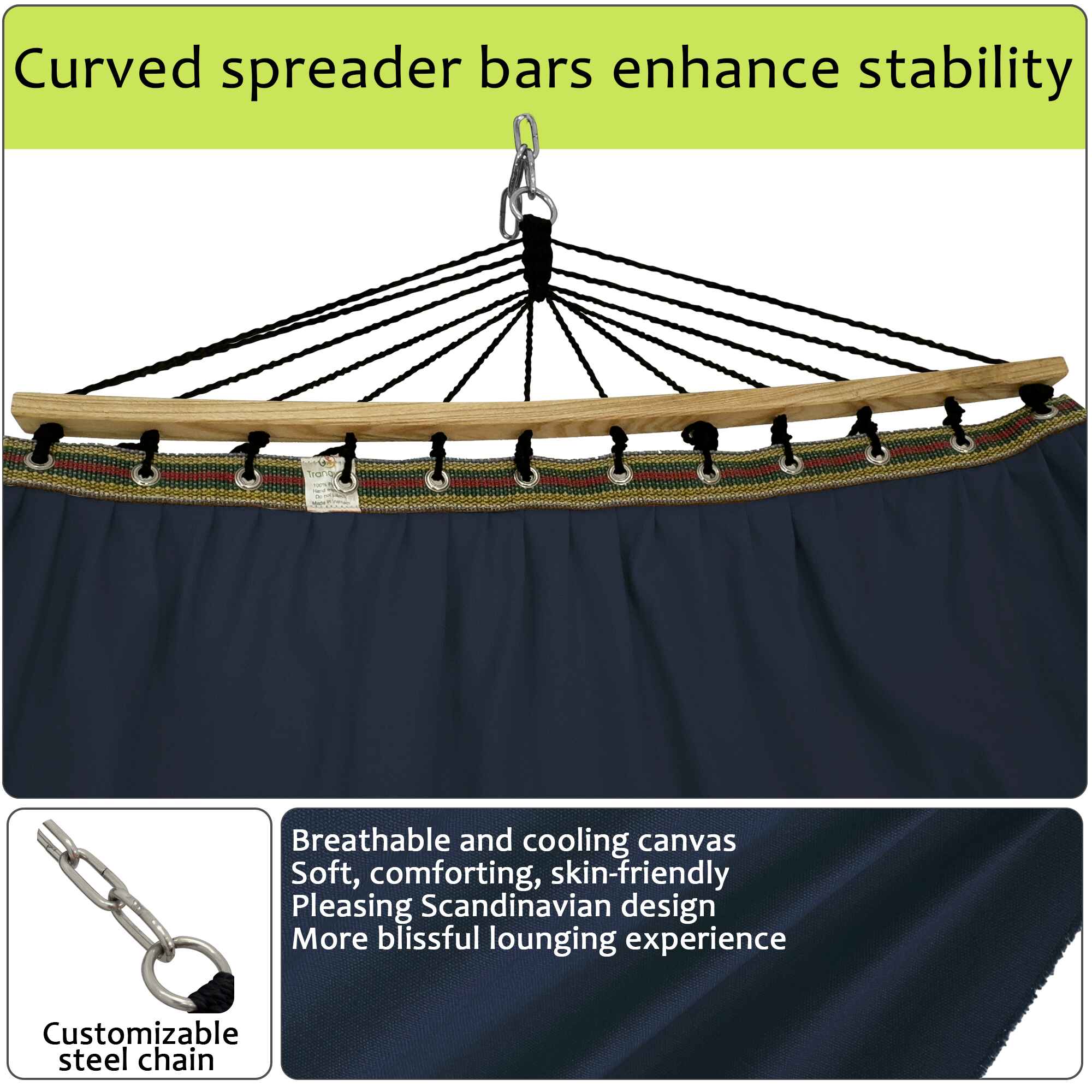Tranquillo Universal Canvas Double Hammock - Image 17