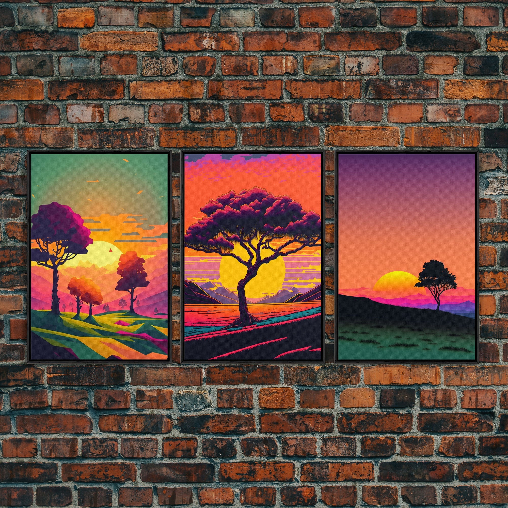 Triptych 3 Panel Wall Art, Framed Canvas Prints - Image 2