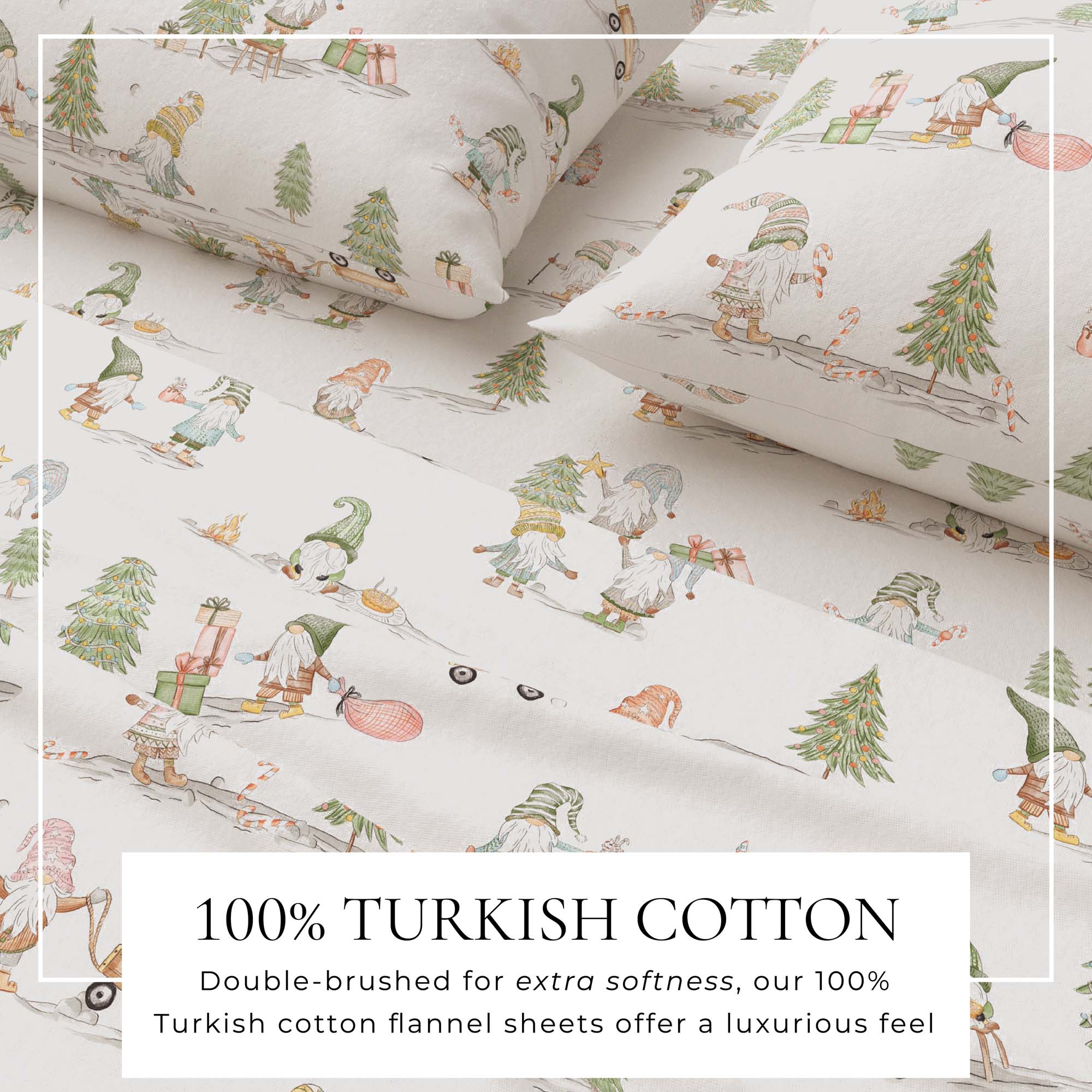 Turkish Cotton Flannel Sheet Set - Elevated Holiday Collection - Image 2