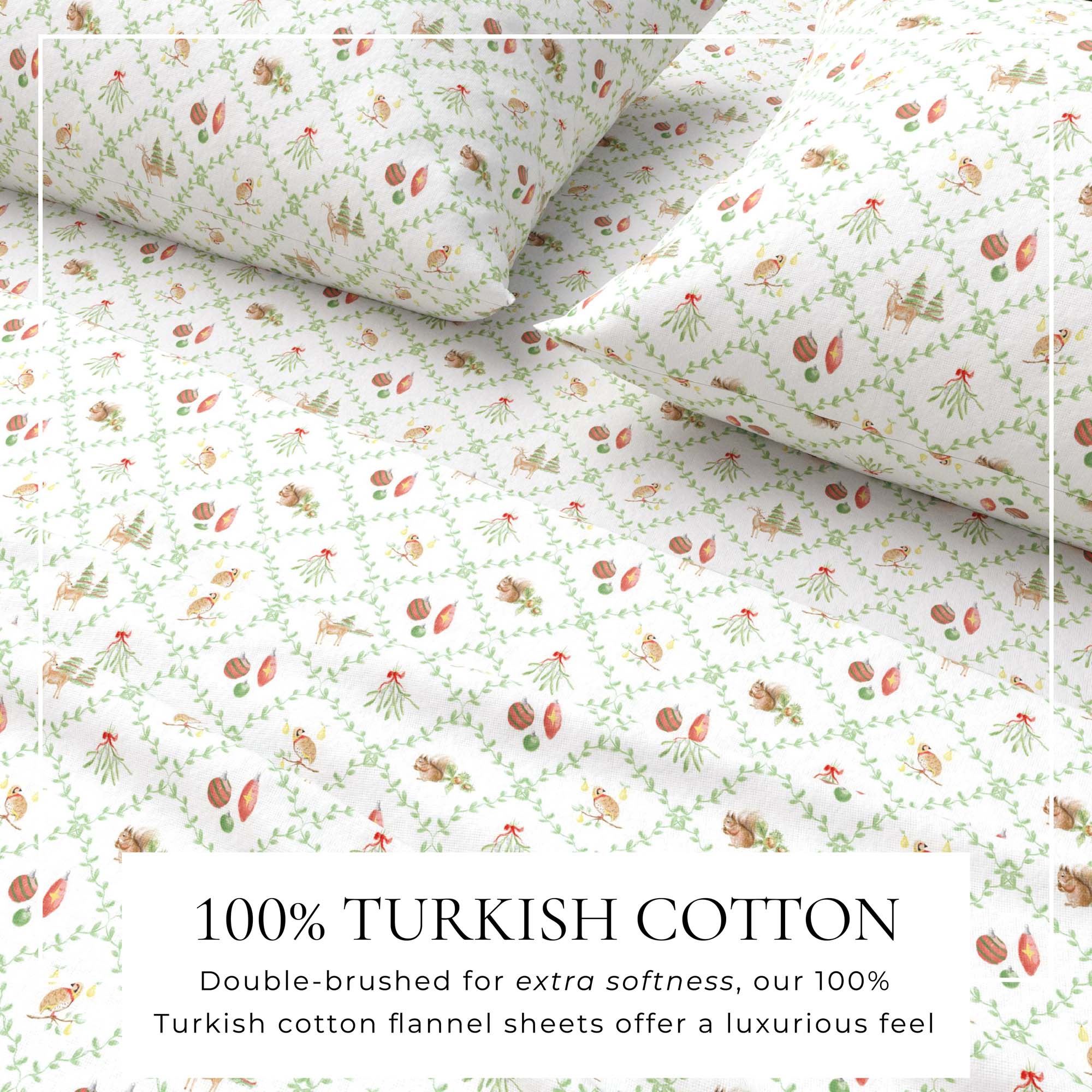 Turkish Cotton Flannel Sheet Set - Elevated Holiday Collection - Image 8