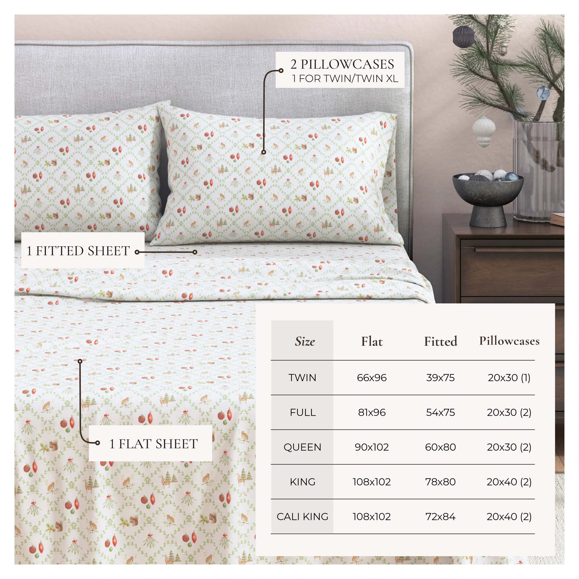 Turkish Cotton Flannel Sheet Set - Elevated Holiday Collection - Image 9
