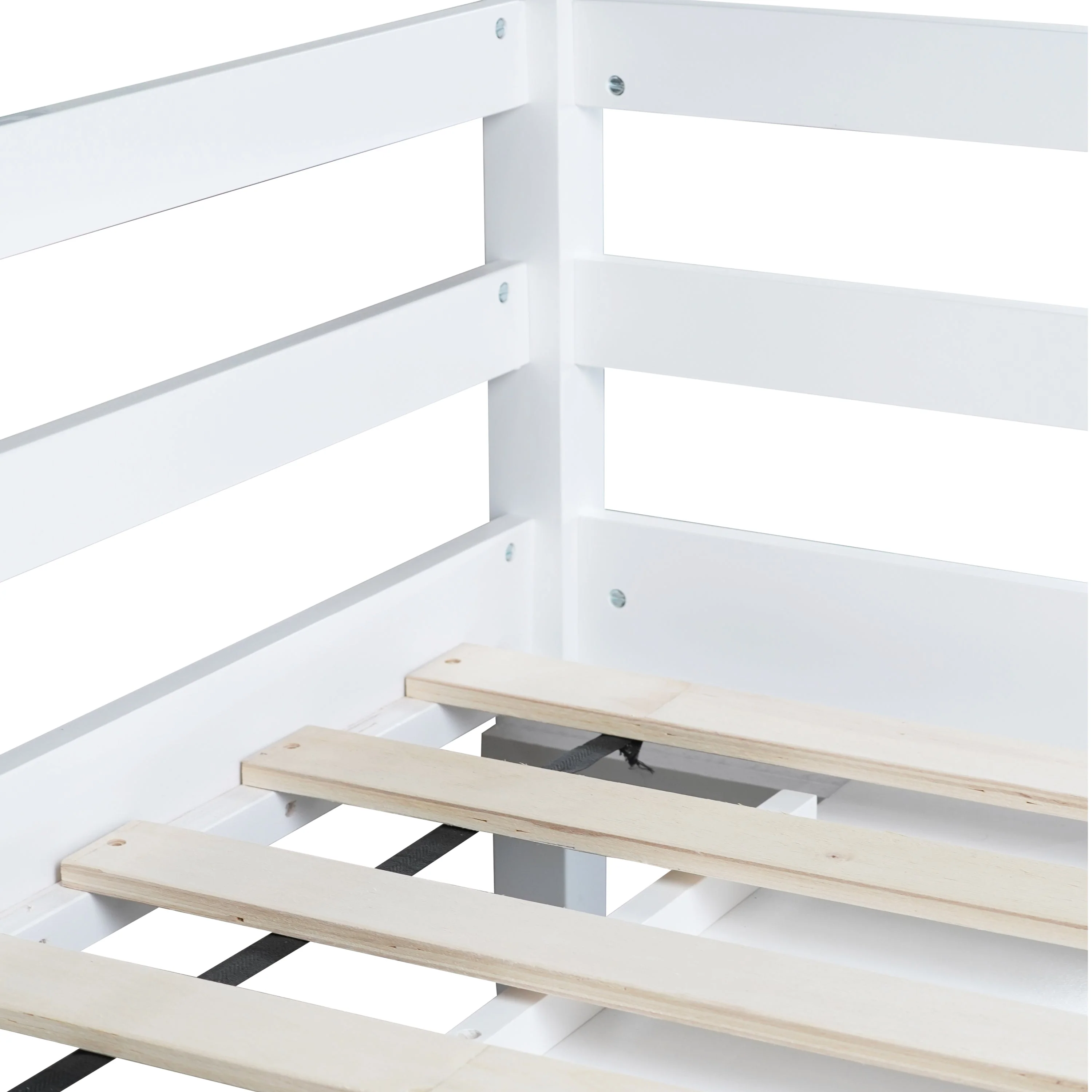 Twin Loft Bed with Storage, Drawers, Shelf Cabinet and Pull-Out Desk, Safety Guardrail, Ladder, White - Image 20
