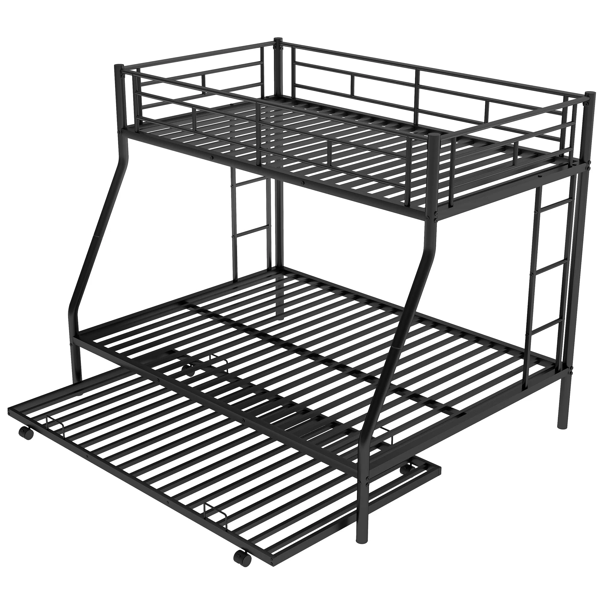 Twin-Over-Bunk Bed with Twin Size Trundle, Black - Image 12