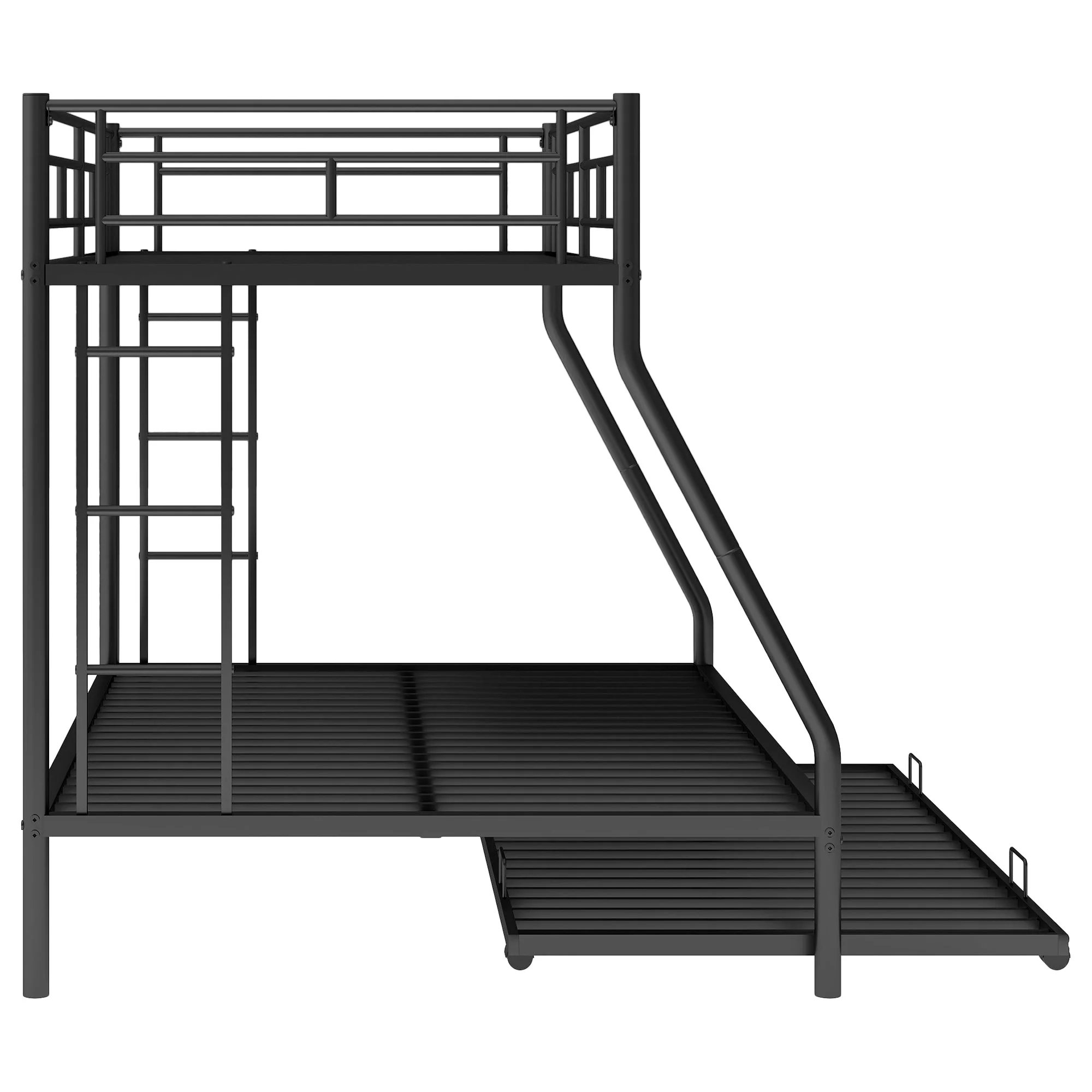 Twin-Over-Bunk Bed with Twin Size Trundle, Black - Image 9
