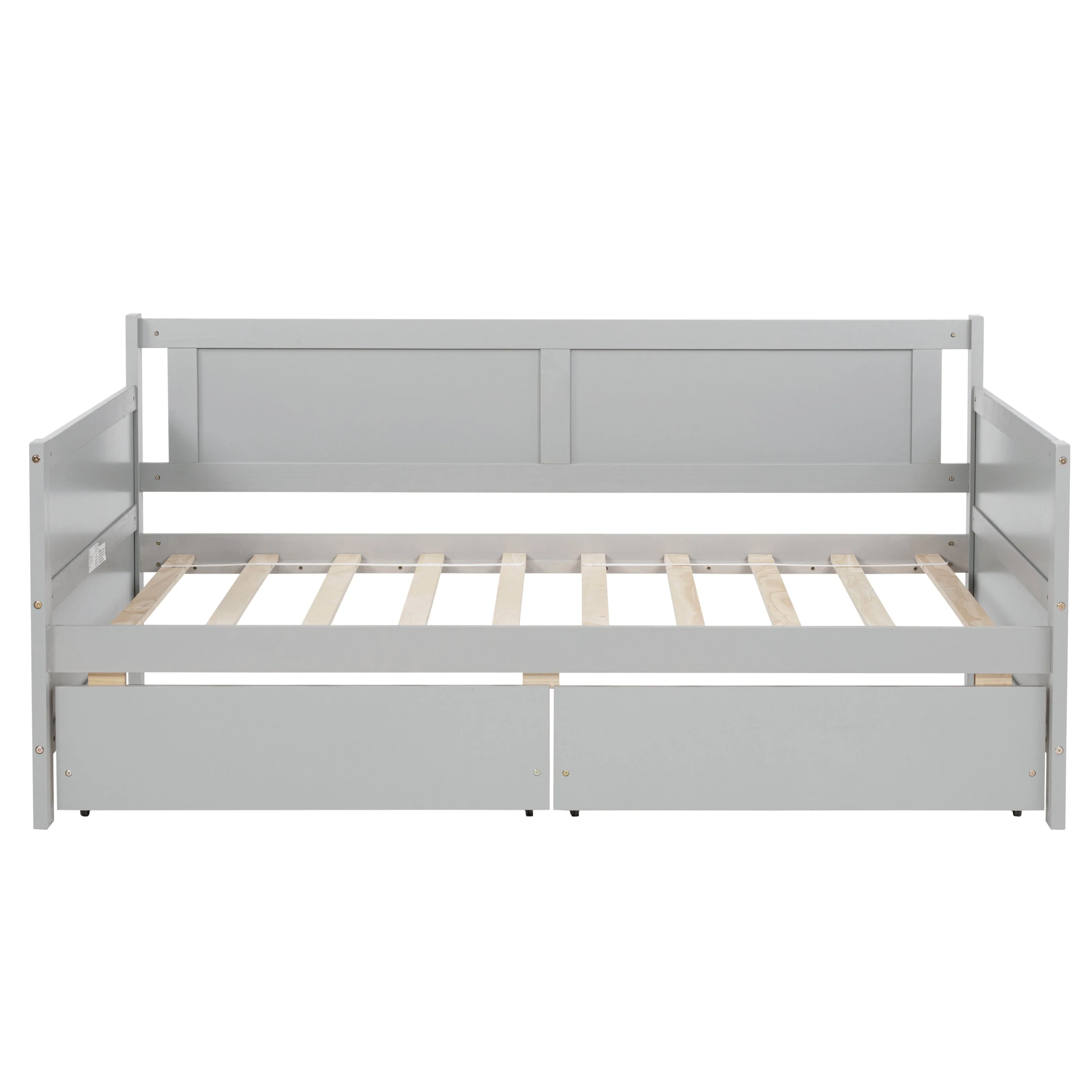 Twin Size Pine Wood Daybed with two Storage Drawers, Grey - Image 30