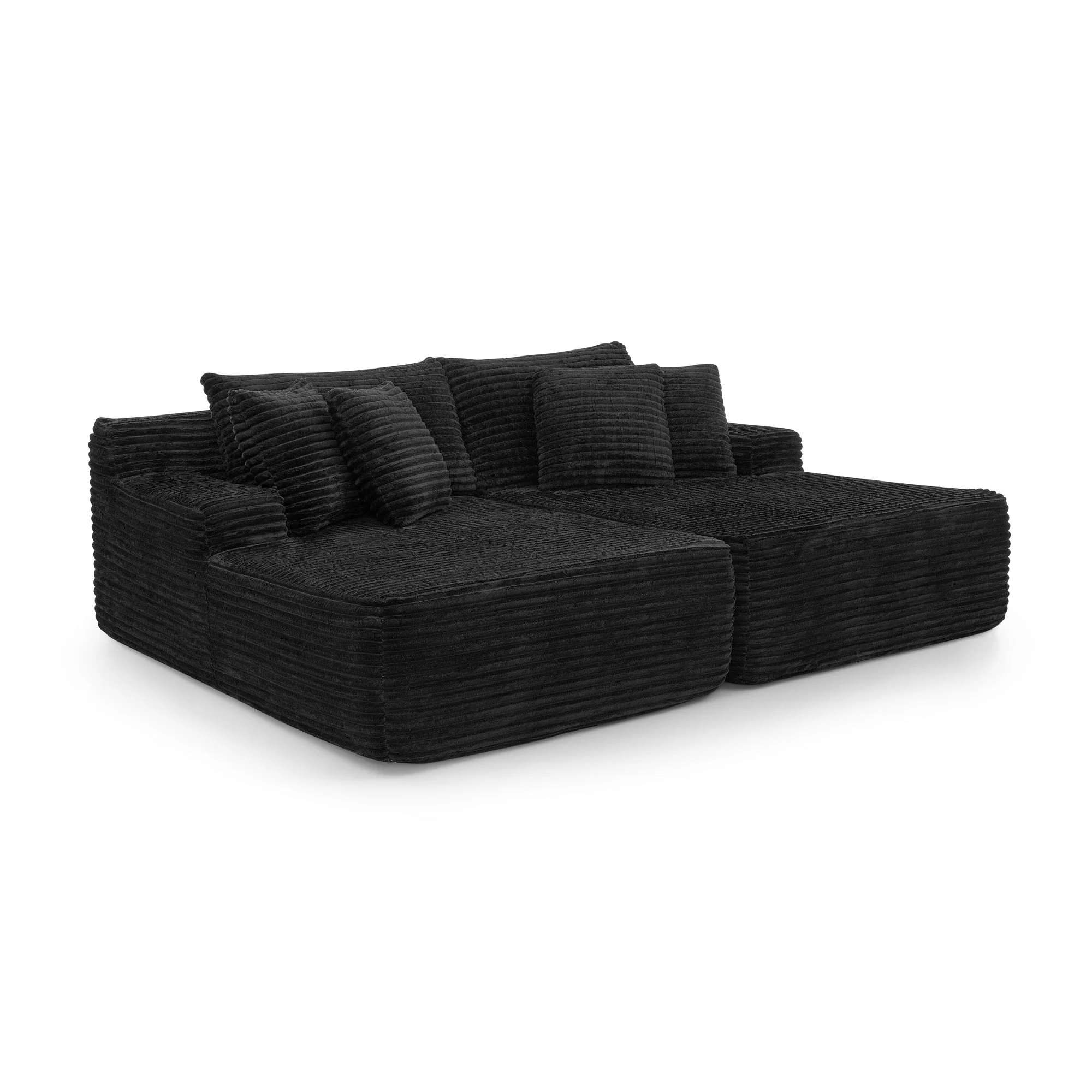 Two-Seater Lazy Sofa Lounge Chair -Black - Image 12