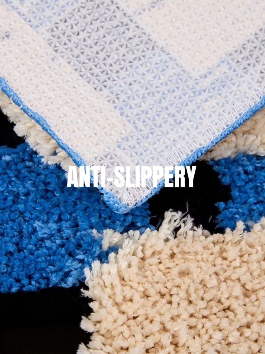 Ultra Soft Geometric Bath Rug, Absorbent, Anti-slippery Mat - Image 6