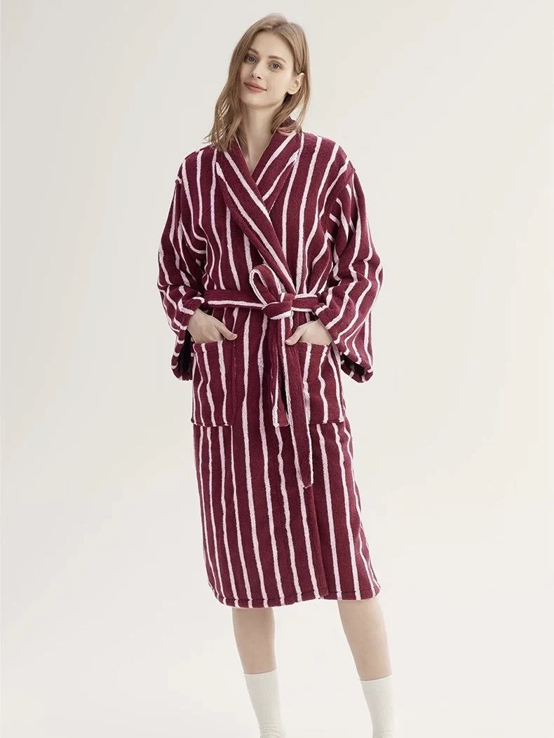 Ultra Soft Retro Stripe Bathrobe - Image 4