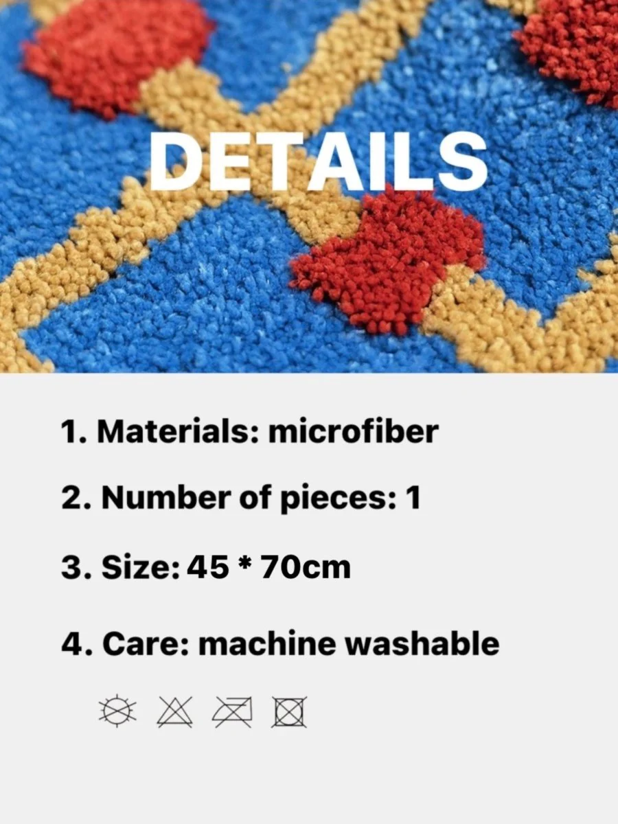Whimsical Dopamine Checker Bath Rug, Absorbent Mat - Image 11