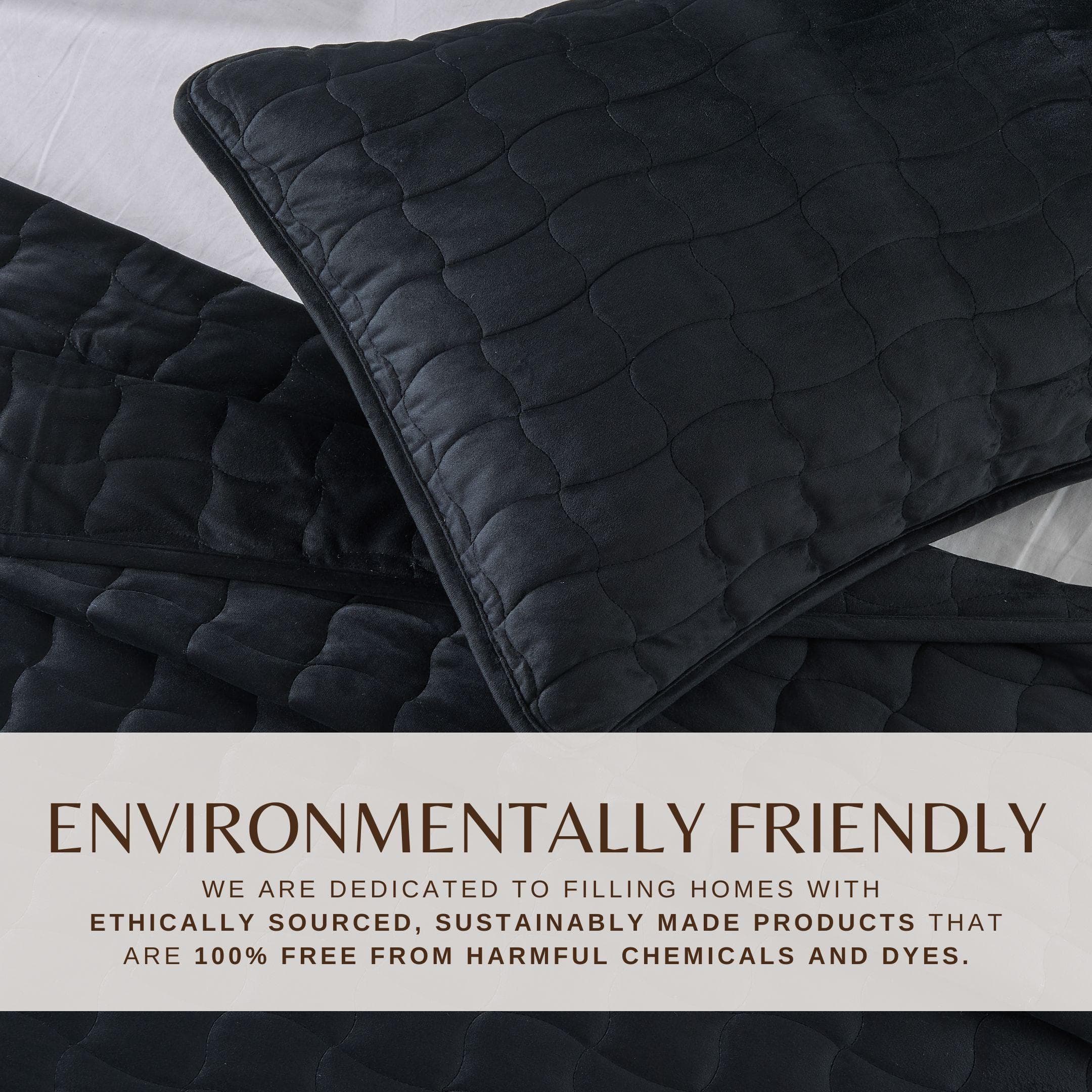 Velvet Box-Stitched Quilt Set - Vivica Collection - Image 11