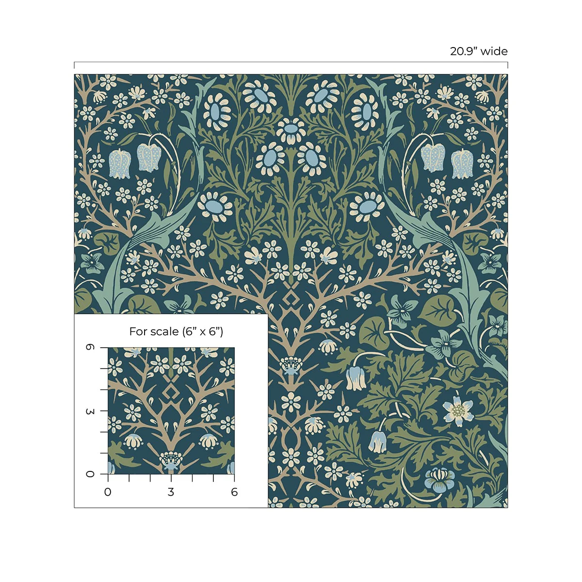 Victorian Garden Floral Premium Peel and Stick Removable Wallpaper - Image 5