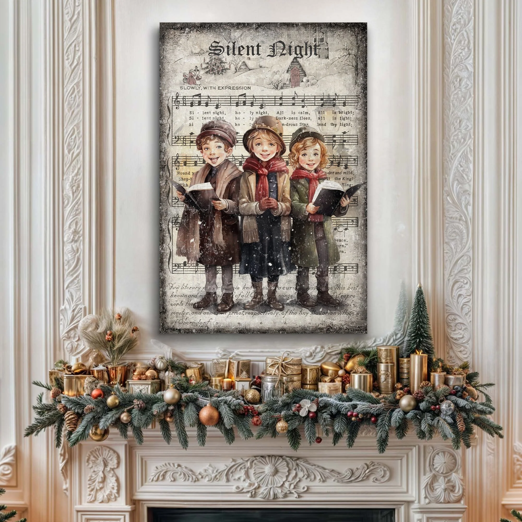 Vintage Christmas Carolers Wall Art III - Image 3