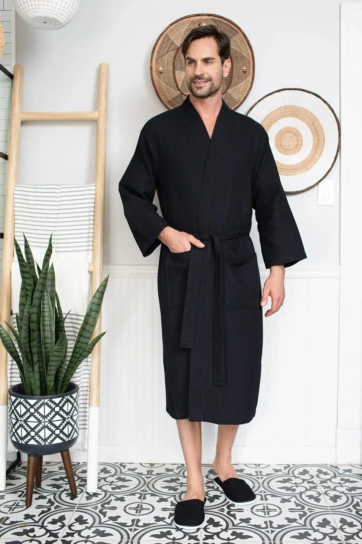 Waffle Spa Bathrobe for Men -  Absorbent, Lightweight - Image 22