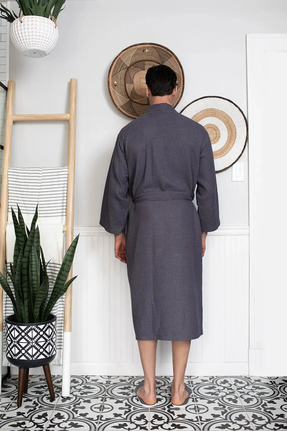 Waffle Spa Bathrobe for Men -  Absorbent, Lightweight - Image 28