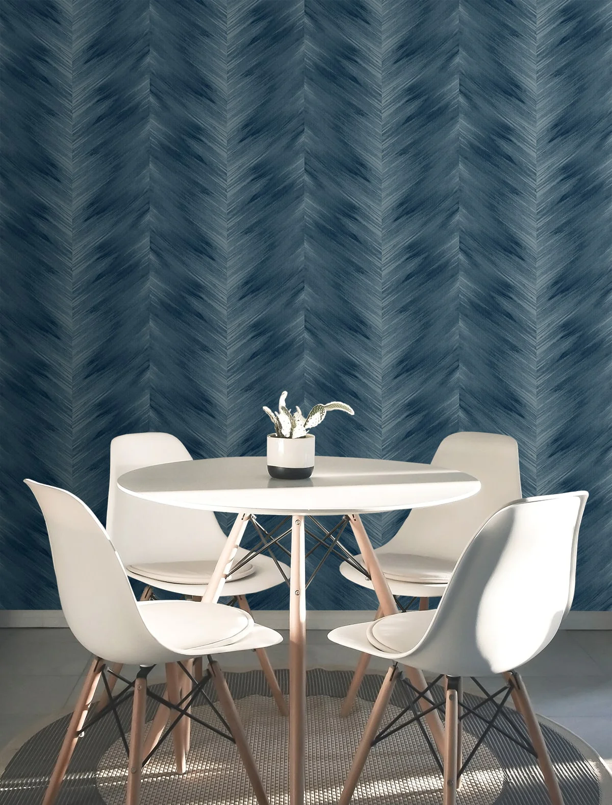 Washed Chevron Abstract Peel and Stick Removable Wallpaper - Image 14