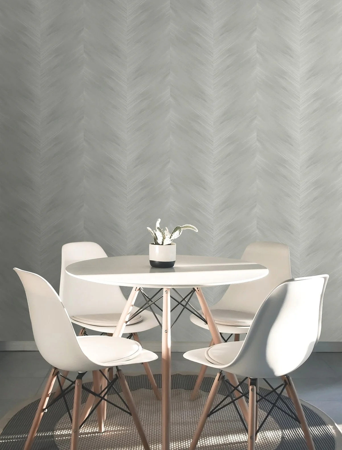 Washed Chevron Abstract Peel and Stick Removable Wallpaper - Image 25