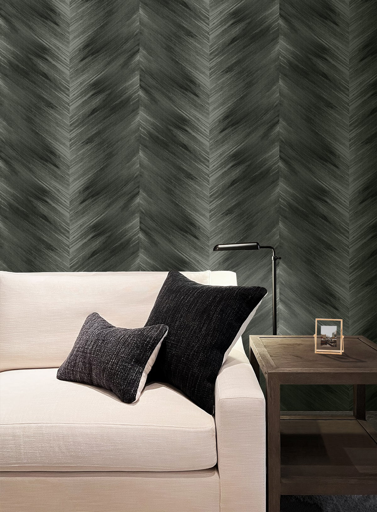 Washed Chevron Abstract Peel and Stick Removable Wallpaper - Image 3