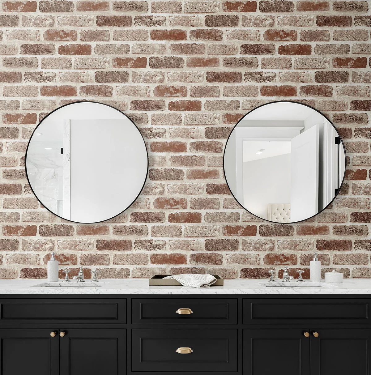 Washed Faux Brick Peel and Stick Removable Wallpaper - Image 10