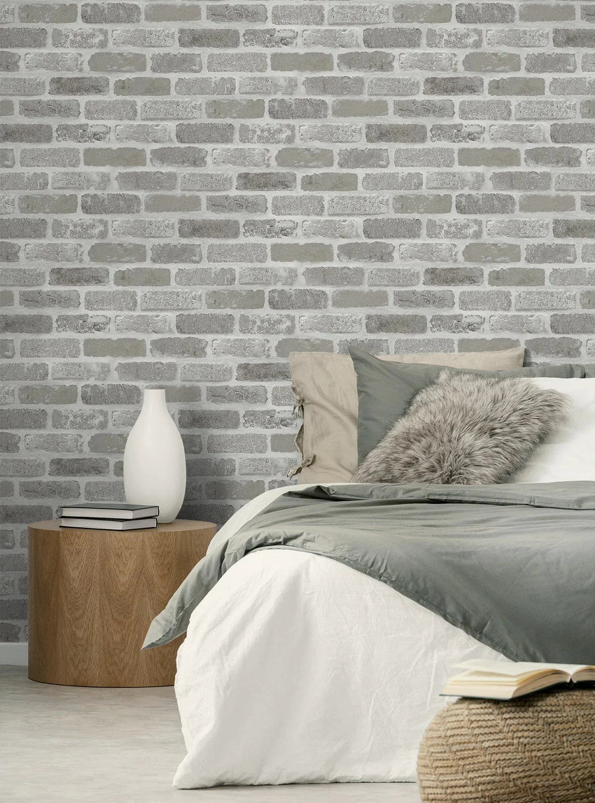 Washed Faux Brick Peel and Stick Removable Wallpaper - Image 19