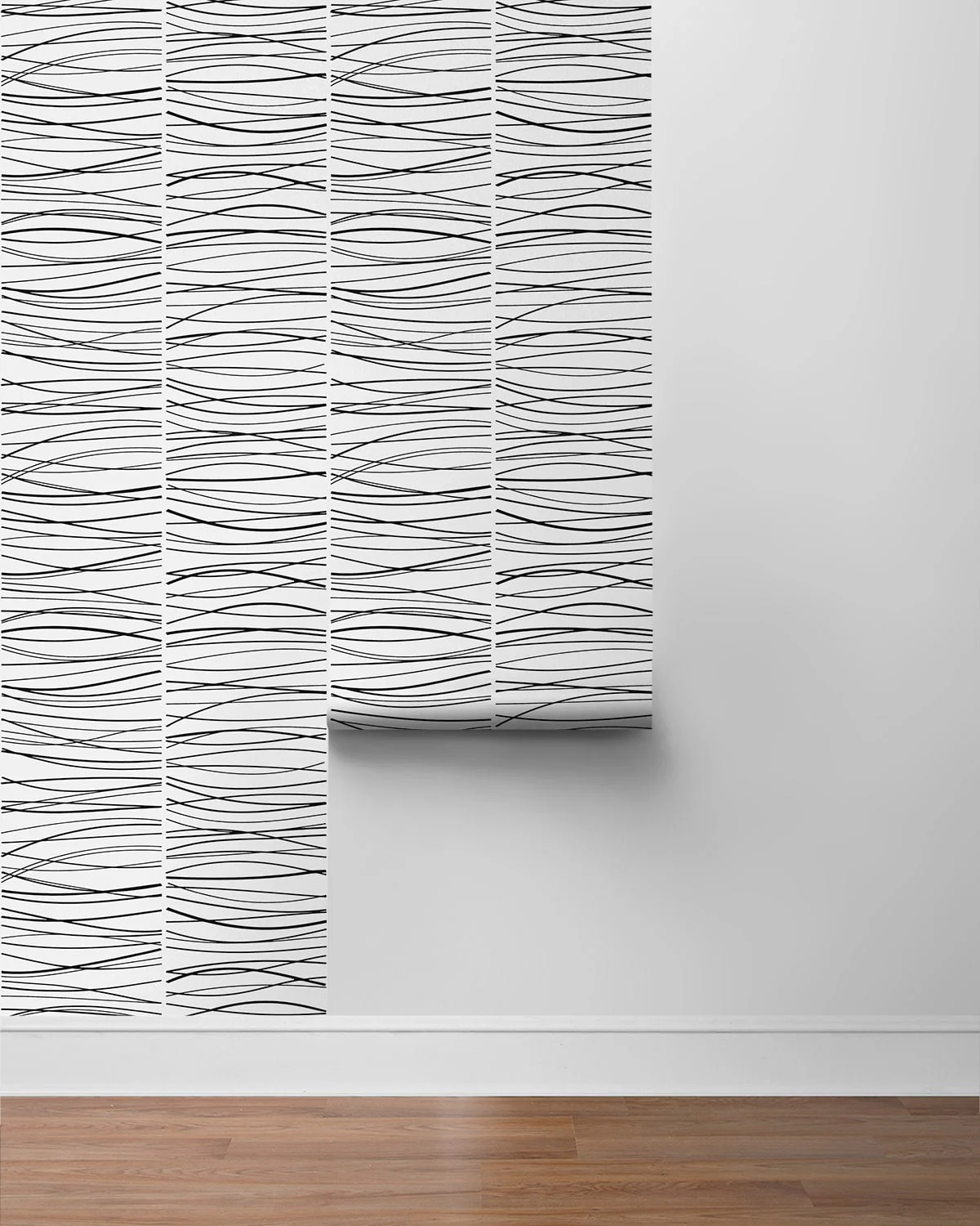 Wave Lines Abstract Premium Peel and Stick Removable Wallpaper - Image 6