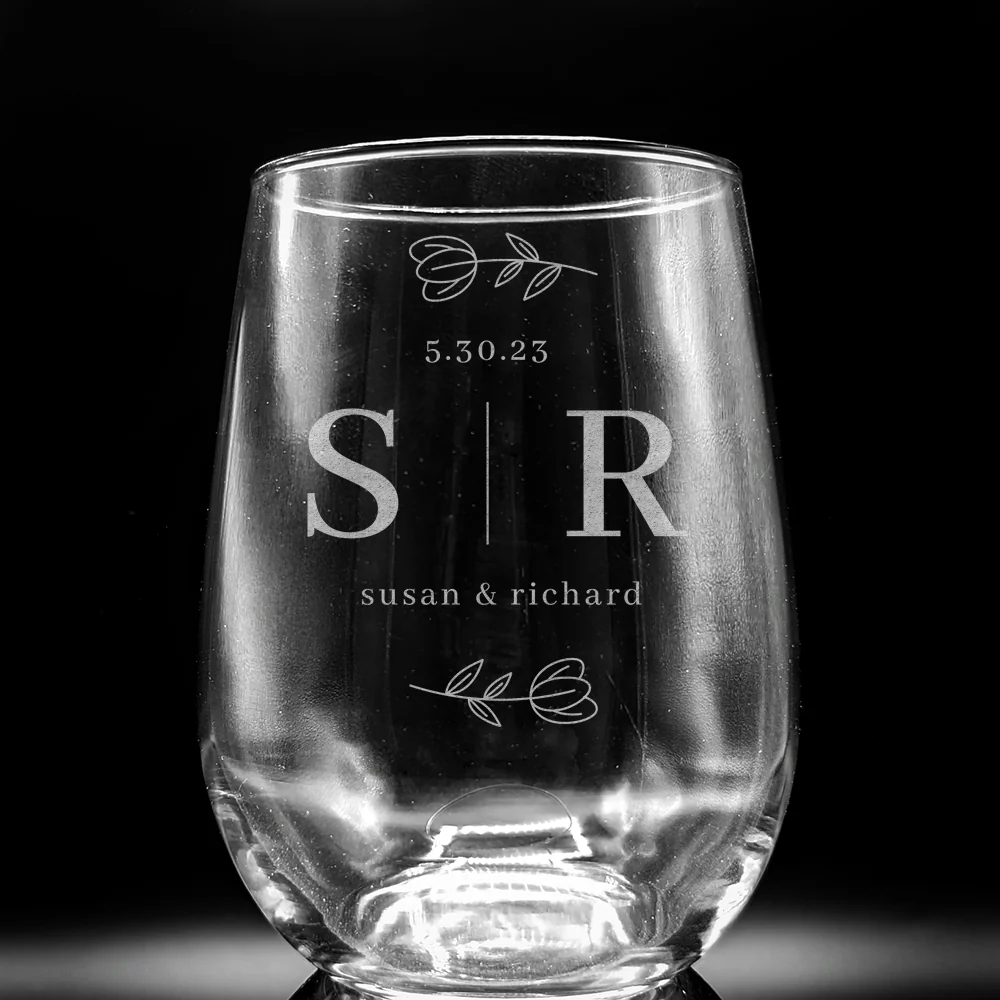 WEDDING MONOGRAM Wine Glass Sets by Lumengrave - Image 10