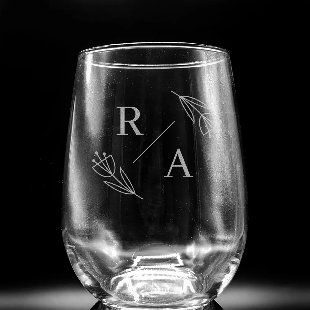 WEDDING MONOGRAM Wine Glass Sets by Lumengrave - Image 7