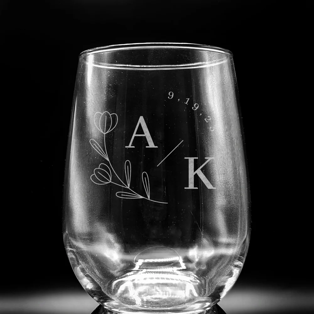 WEDDING MONOGRAM Wine Glass Sets by Lumengrave - Image 9