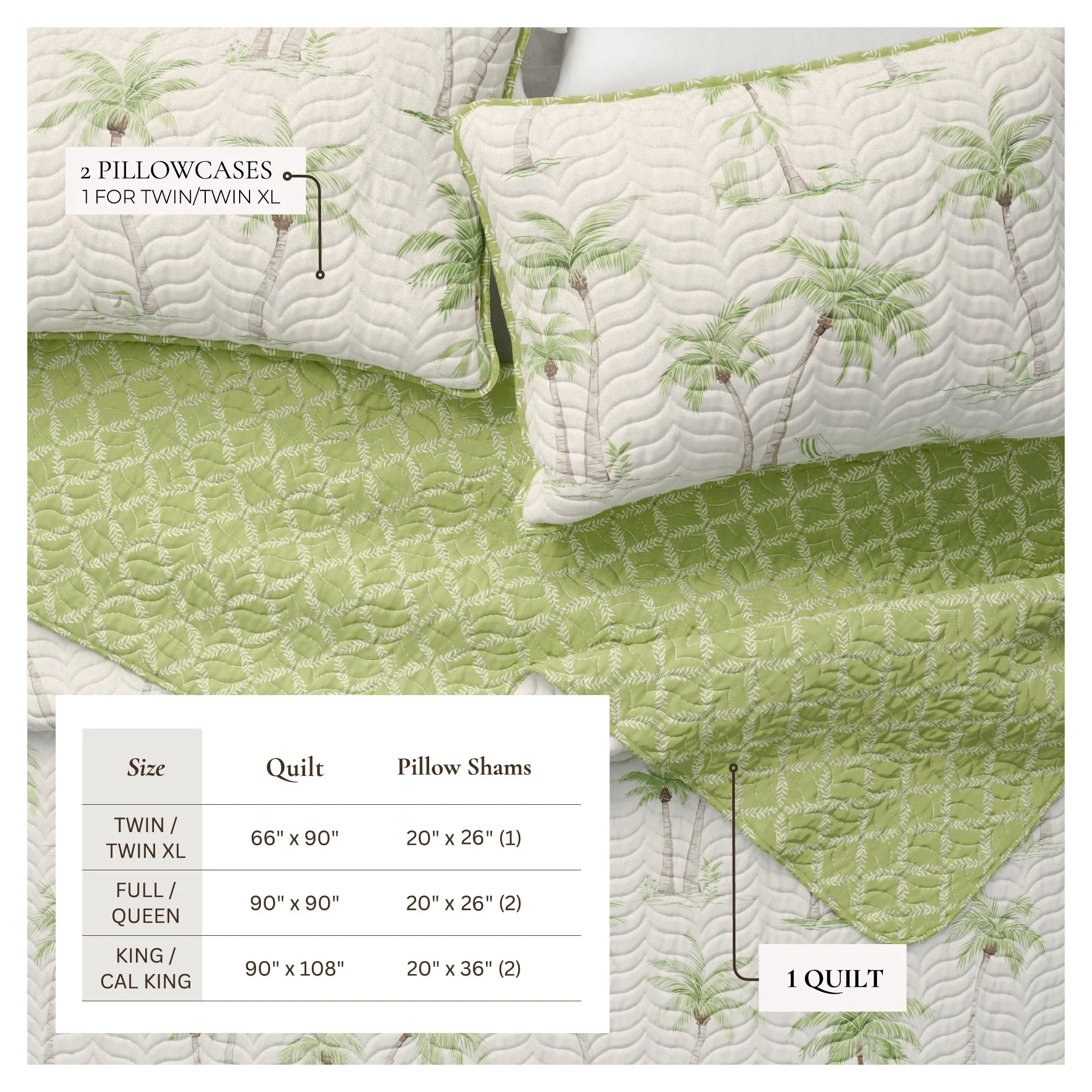 West Palm Trees Coastal Quilt Set - Coronado Collection - Image 4